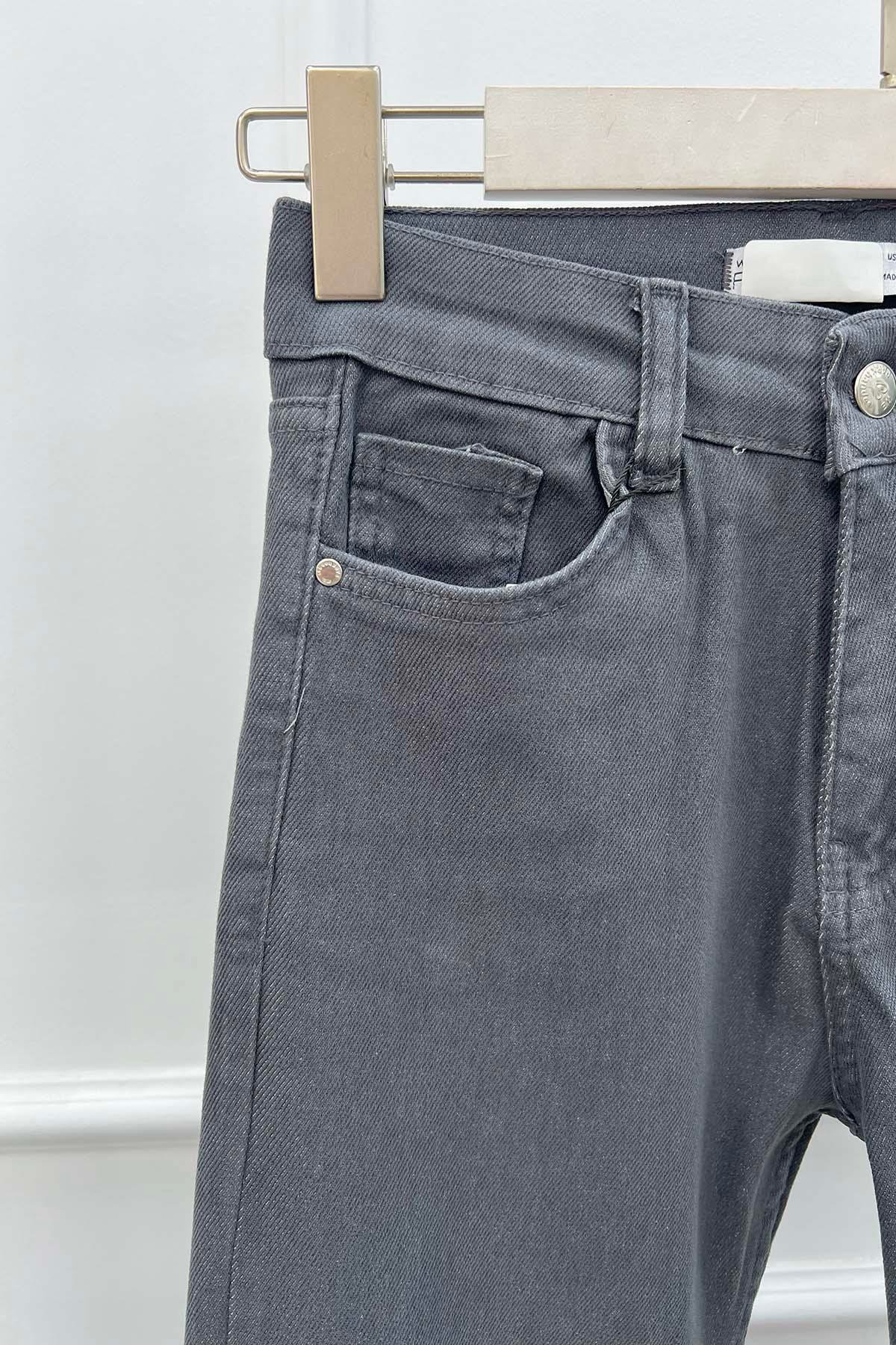 Geniş Paça Kot Pantalon Antrasit