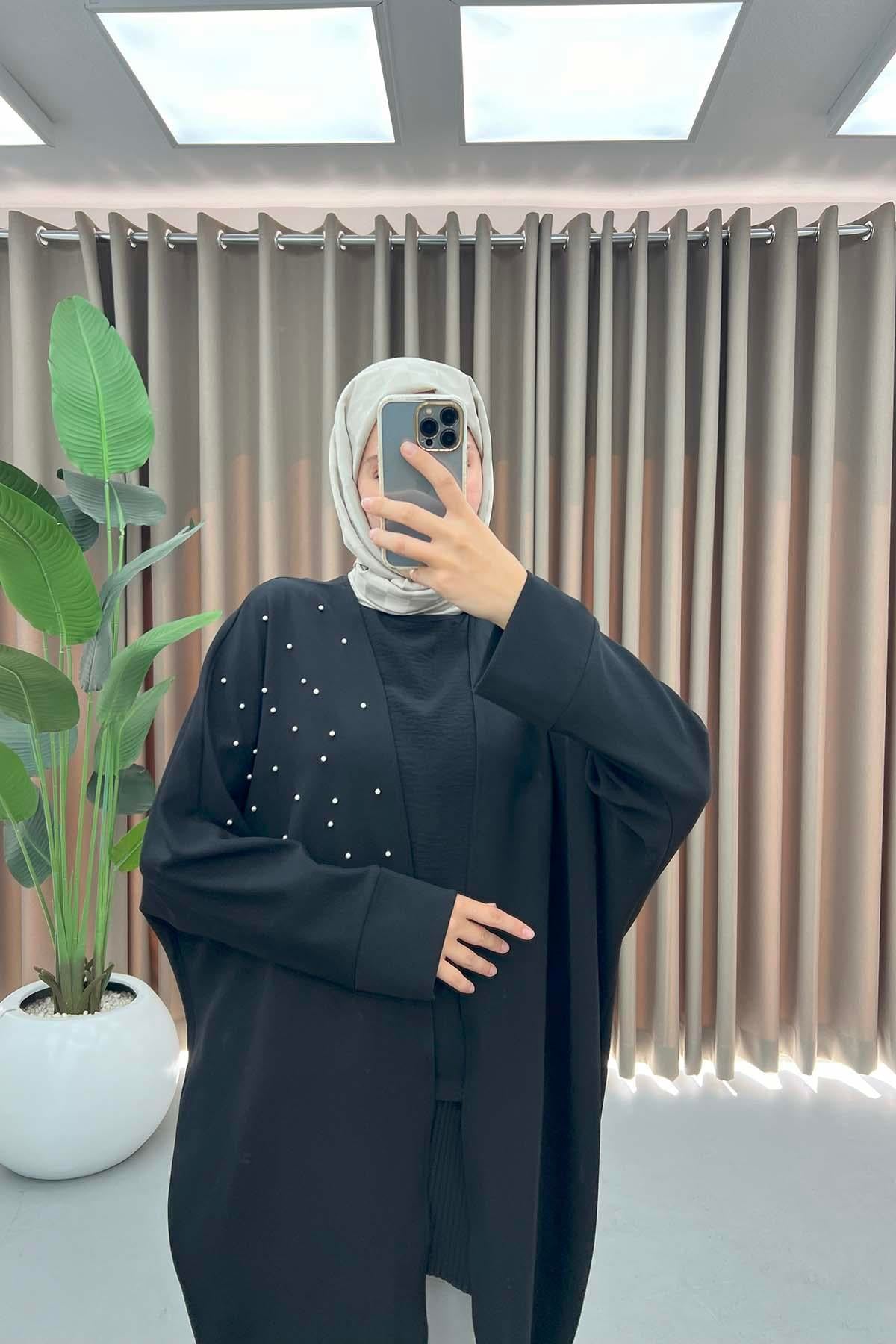 İncili Kimono Siyah