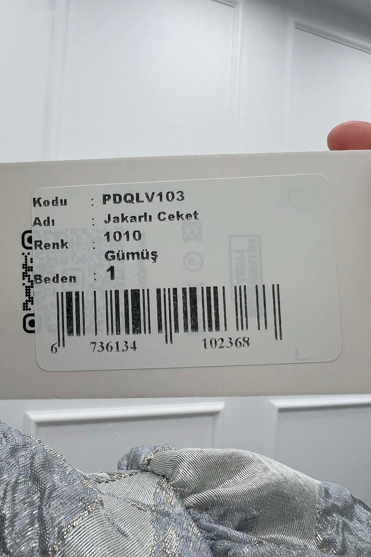 Jakarlı Ceket Gümüş