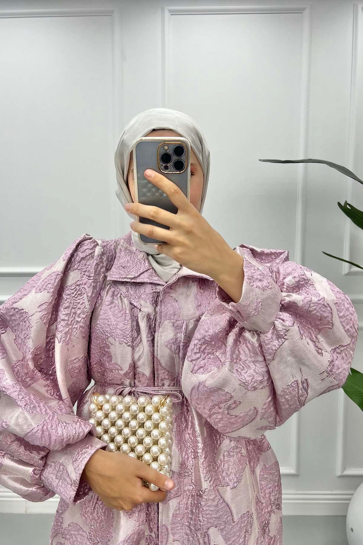 Jakarlı Ceket Pembe