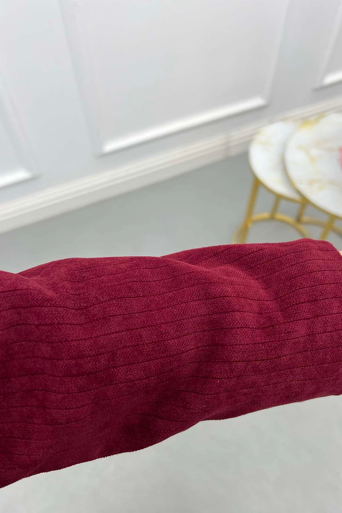 Kadife Astarlı Ceket Bordo