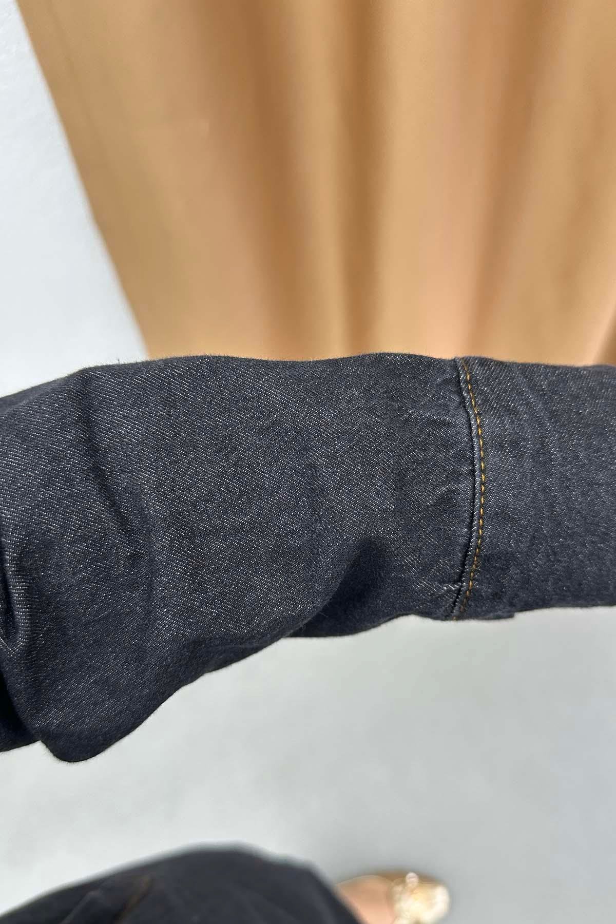 Kapişonlu Denim Kap Antrasit
