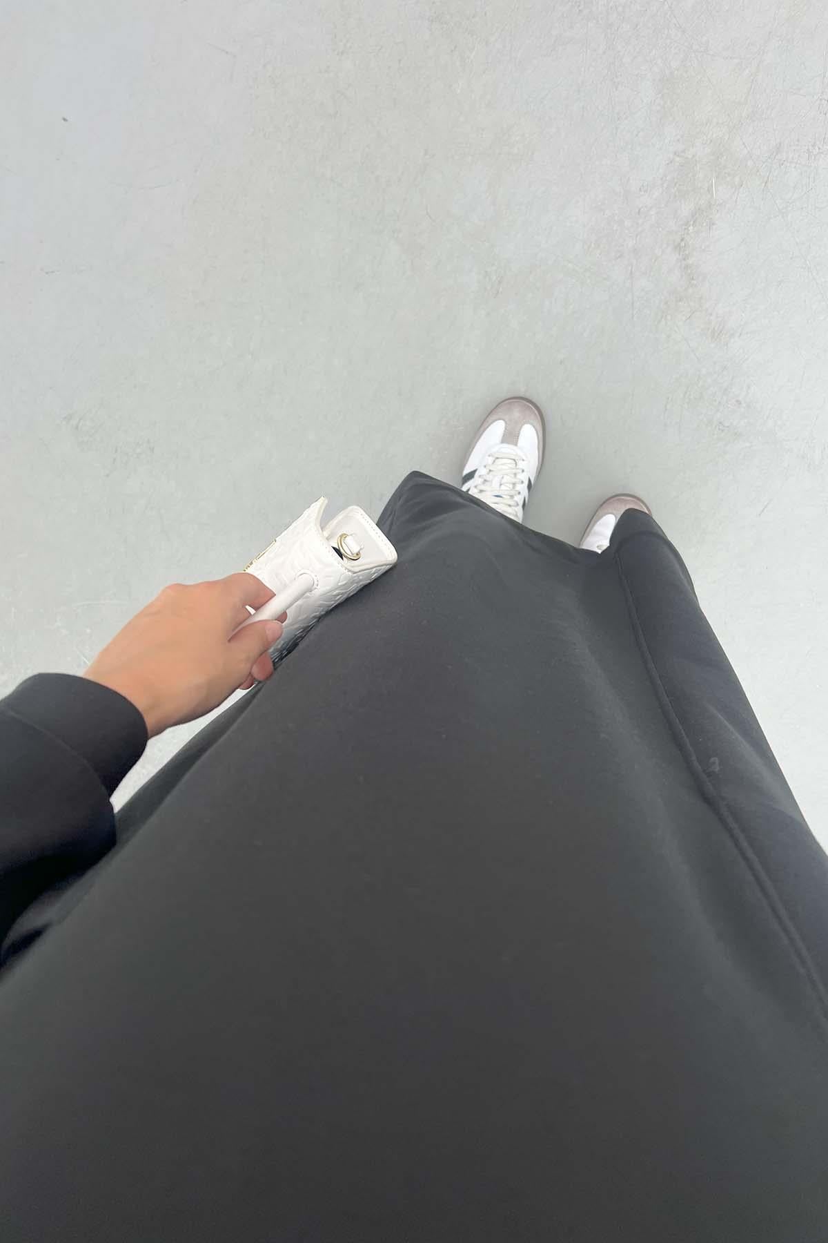 Kapüşonlu Sweat Elbise Siyah