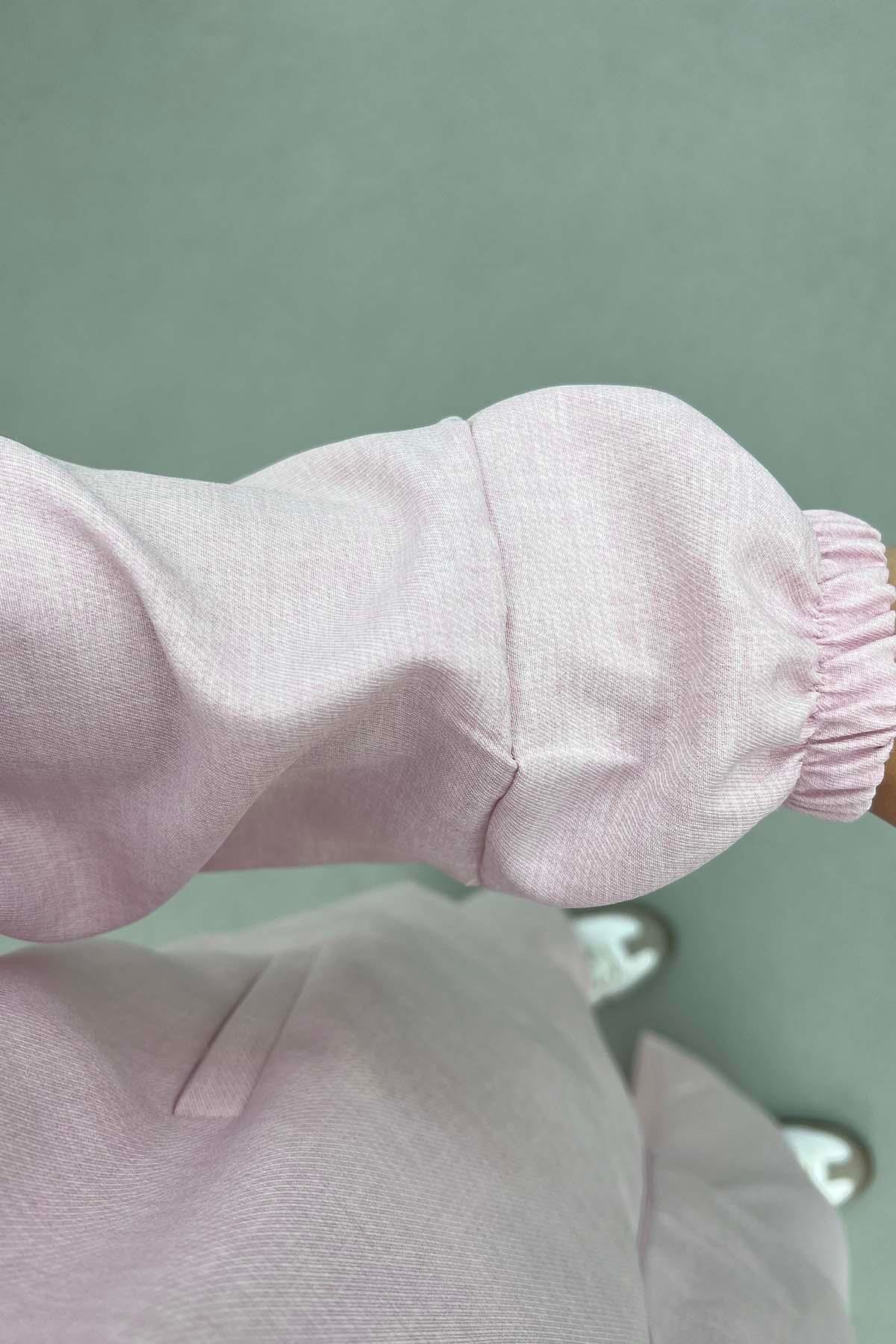 Kapüşonlu Tunik Takım Pembe