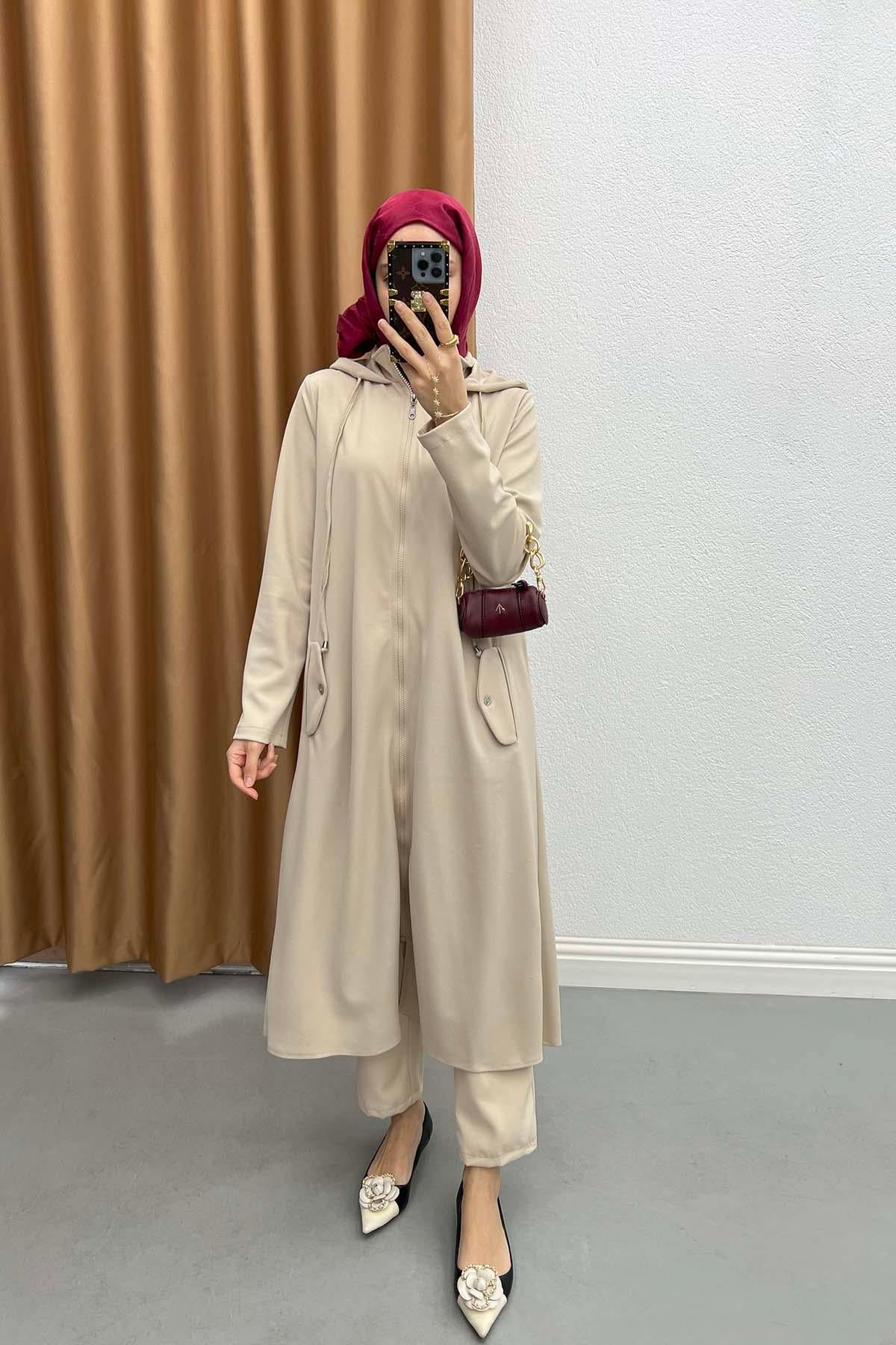 Kapüşonlu Tunik Taş
