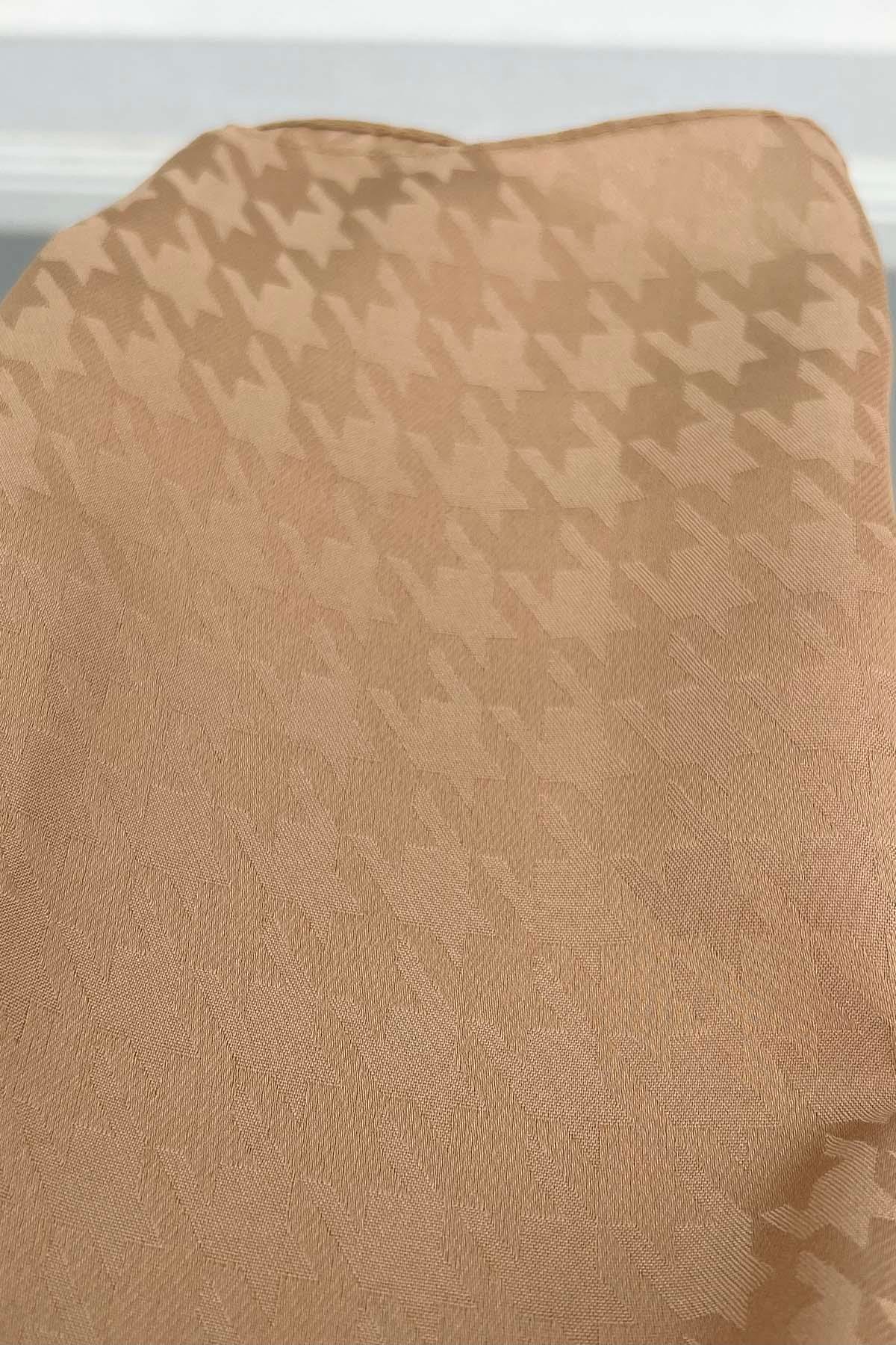 Kazayağı Desenli Şal Sütlü Kahve