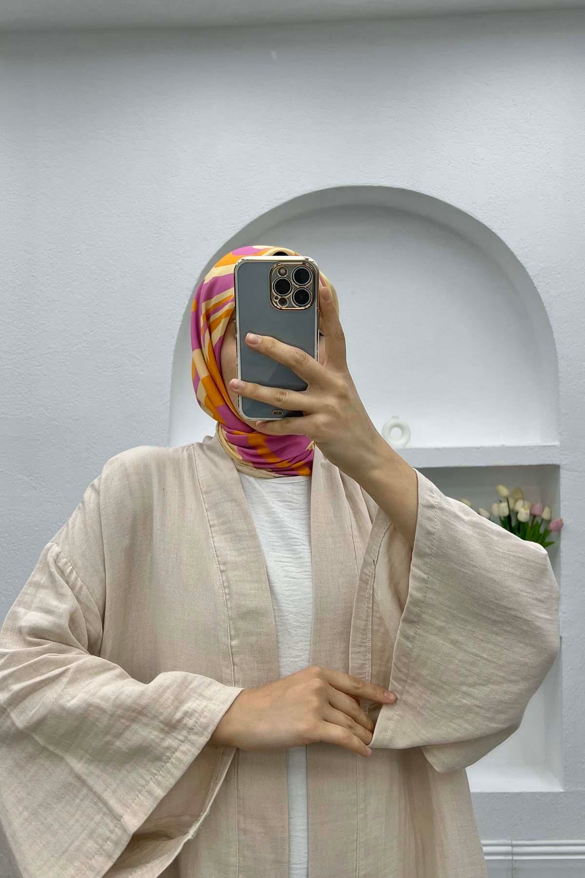 Keten Kimono Takım Bej