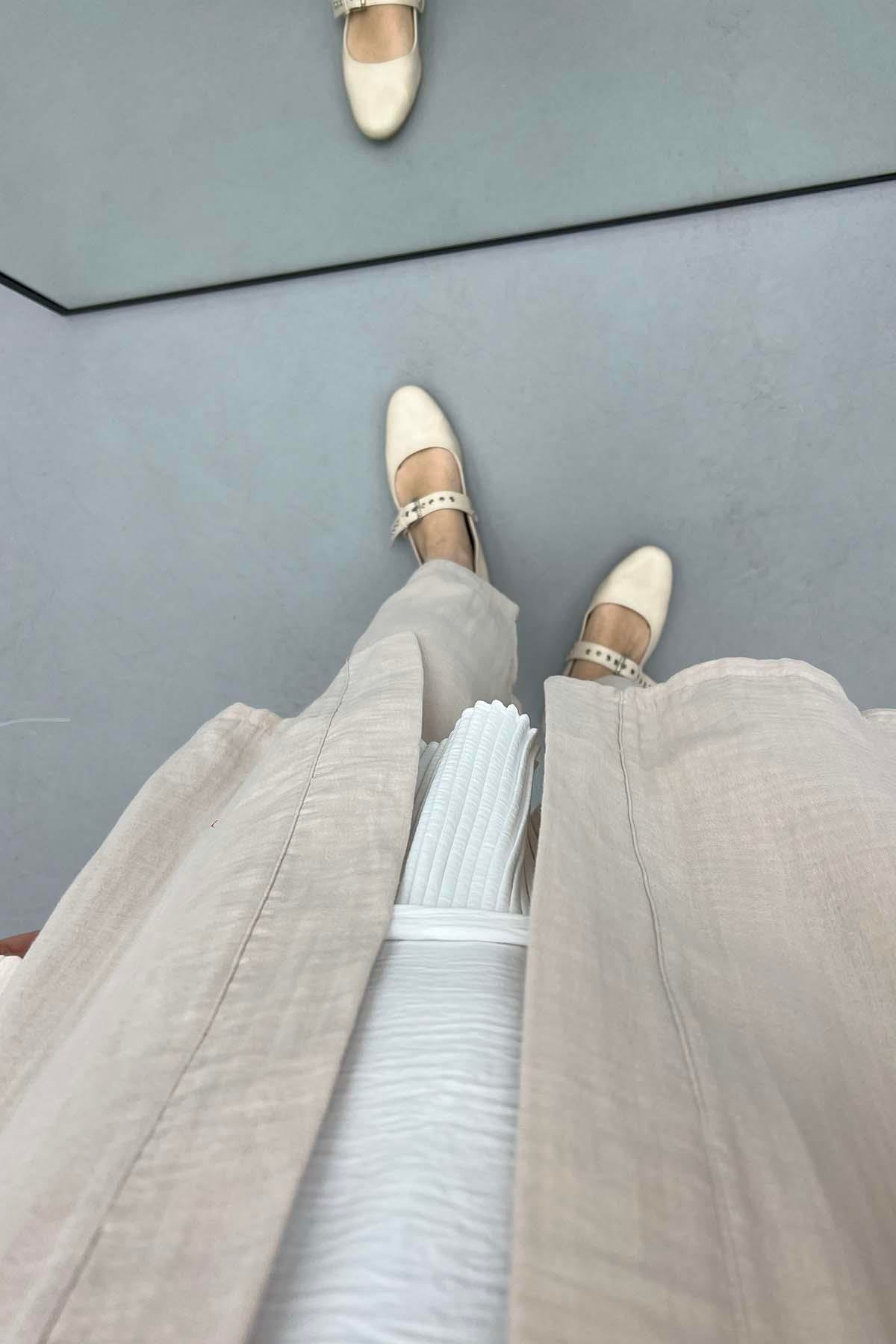 Keten Kimono Takım Bej