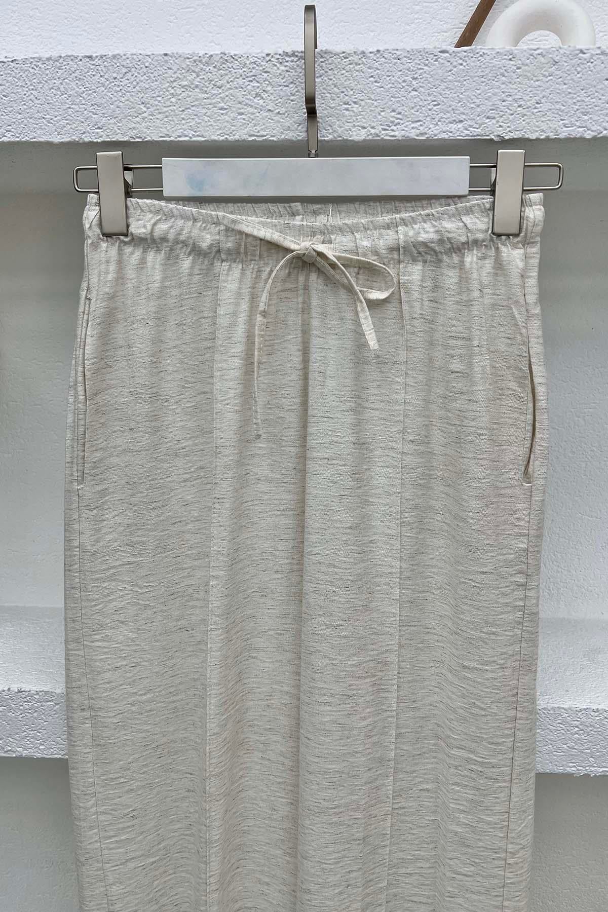 Keten Pantolon Taş