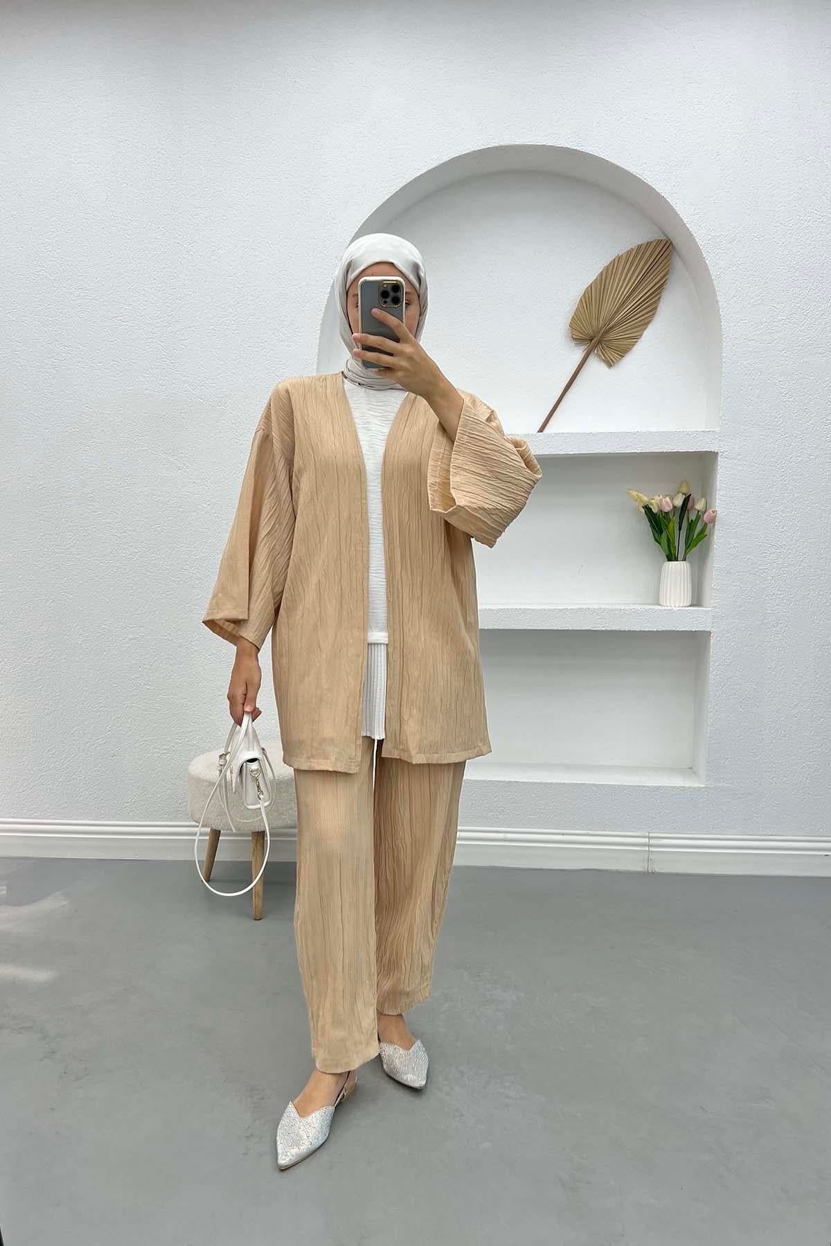 Kimono Takım Bej