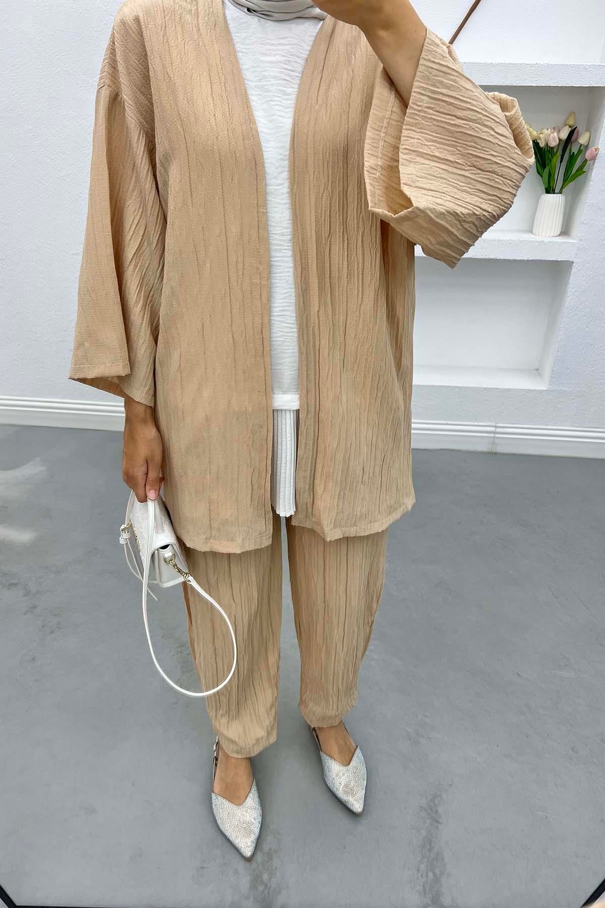 Kimono Takım Bej