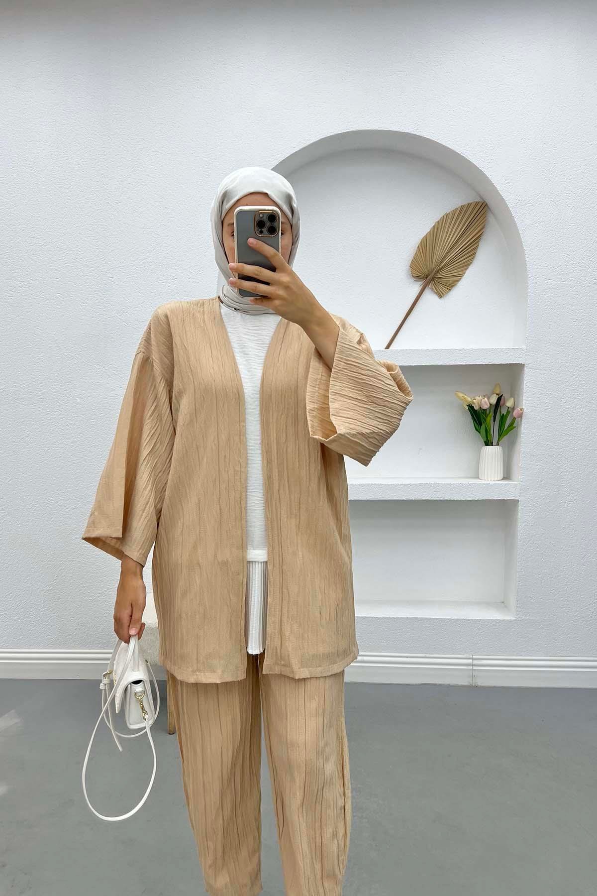 Kimono Takım Bej