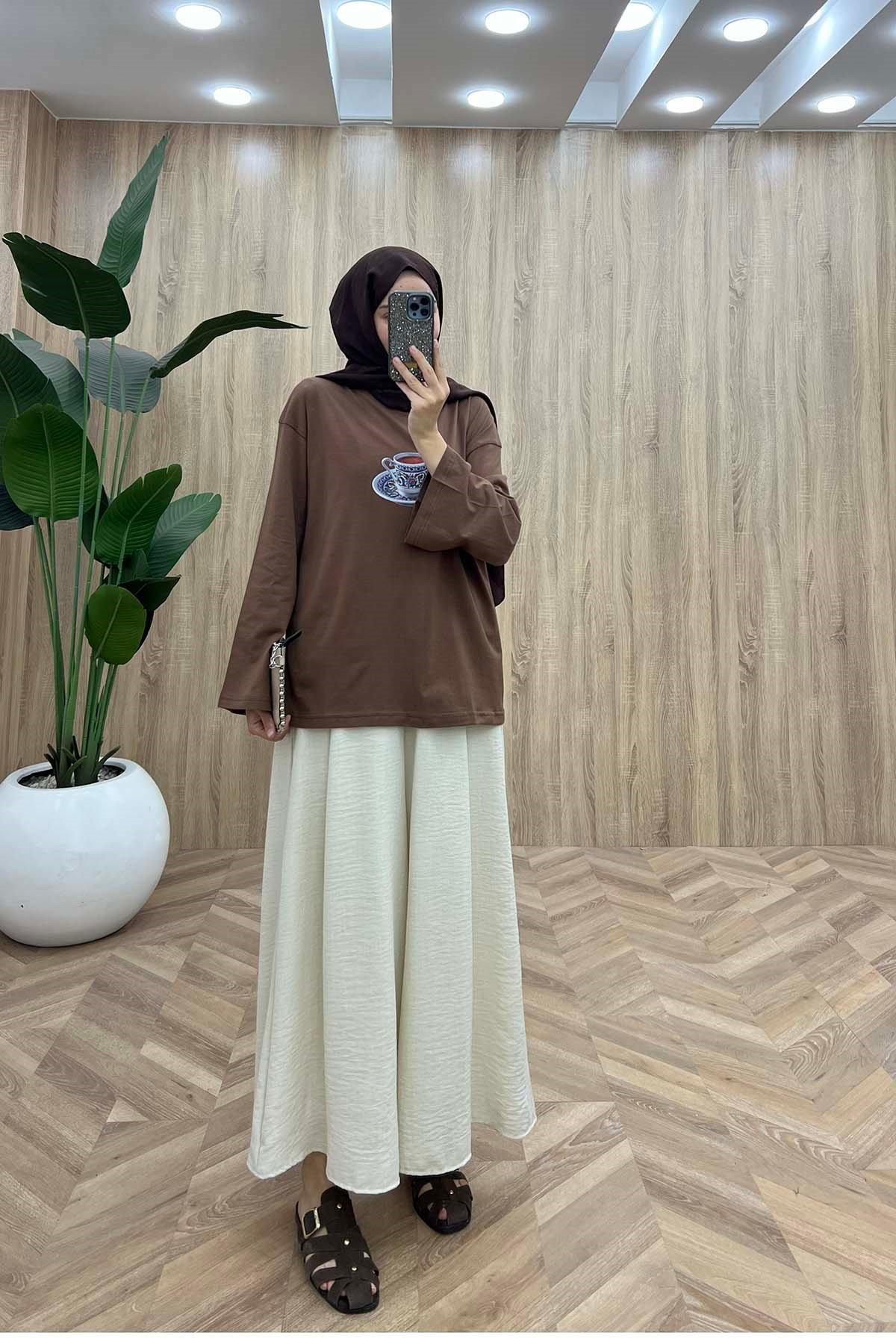 Kırk Yıl Hatır Temalı Sweat Kahve