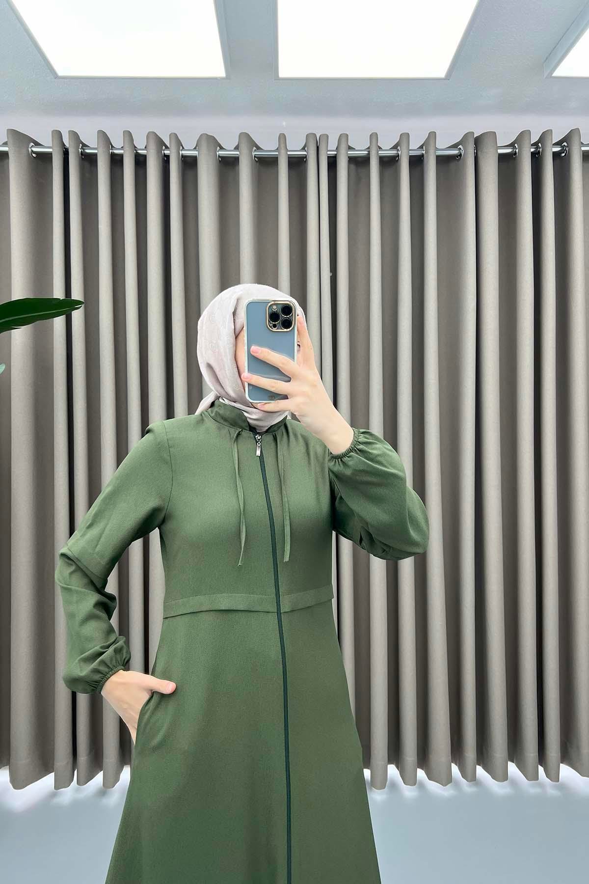 Kol Büzgülü Ferace Haki