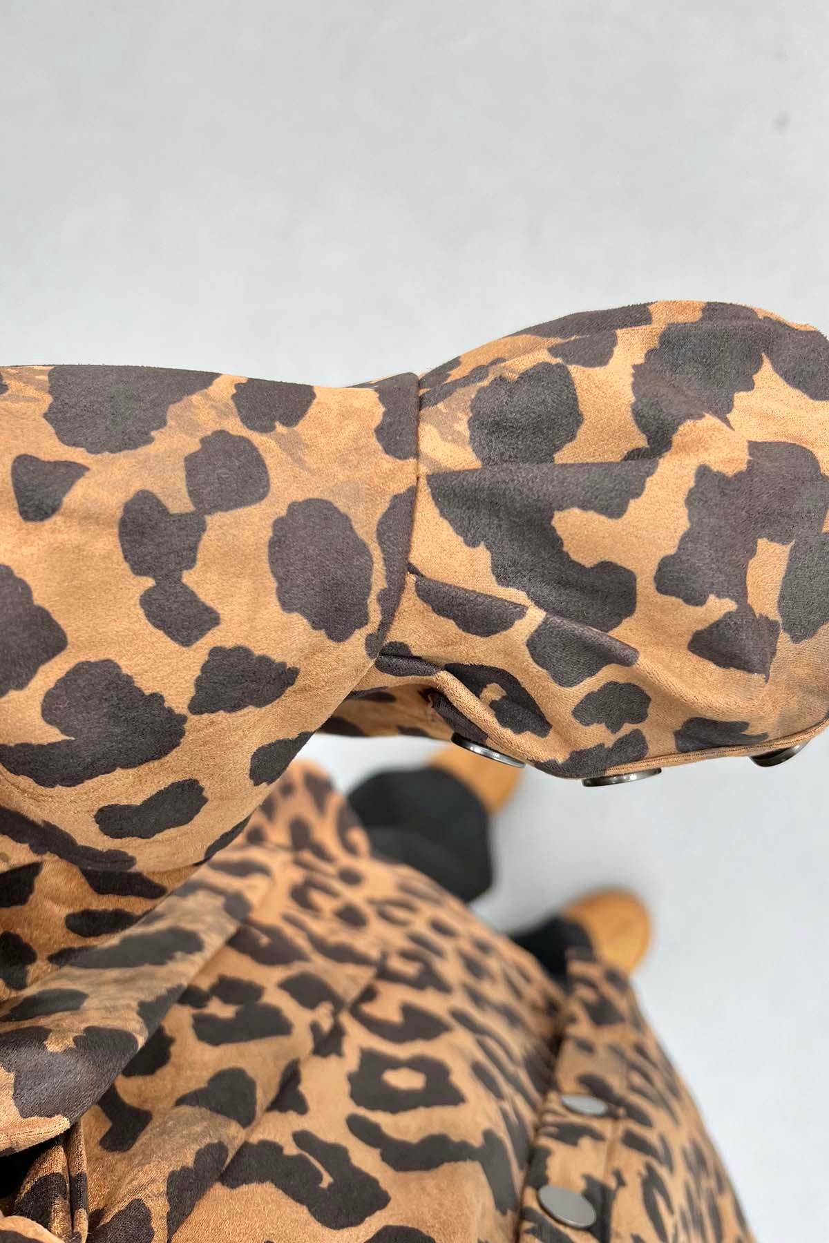 Kol Detaylı Leopar Ceket Leopar