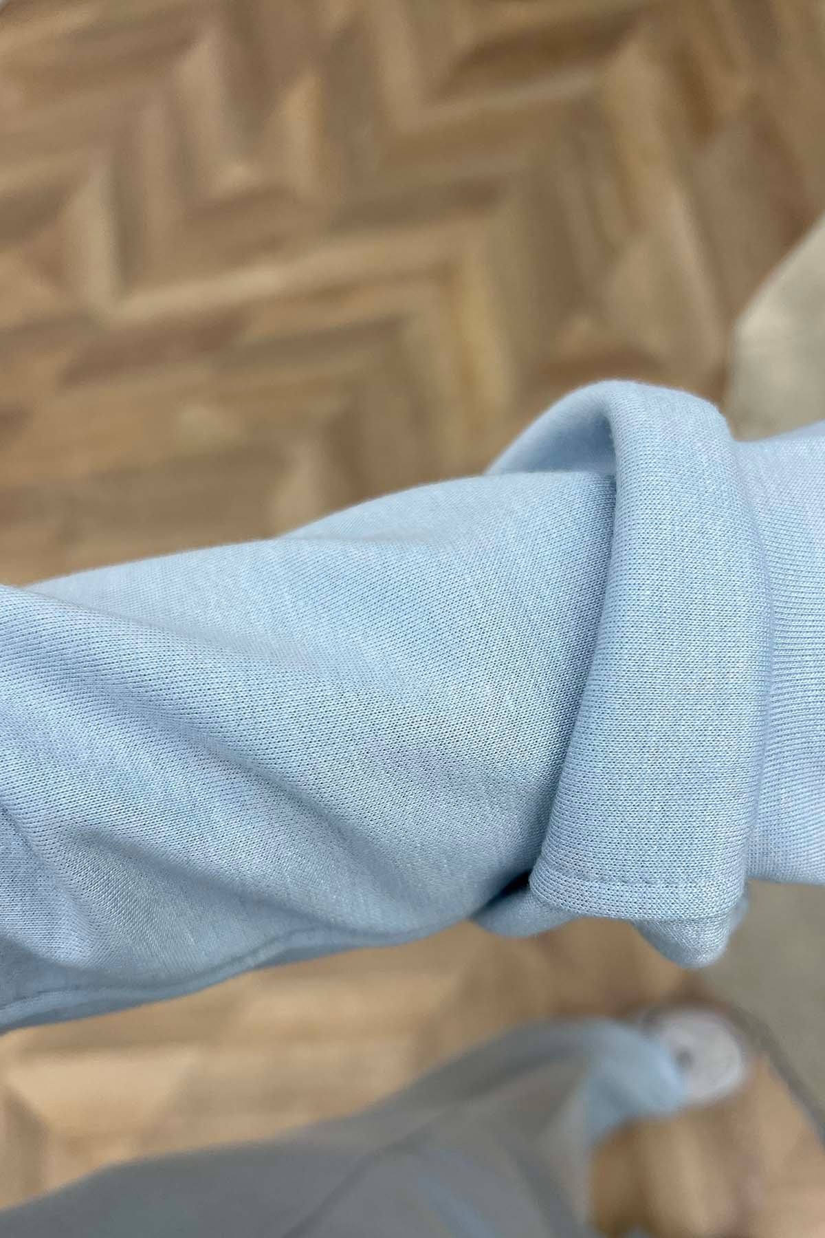 Kolsuz İçlikli Üç Parçalı Oysh Takım Bebe Mavi