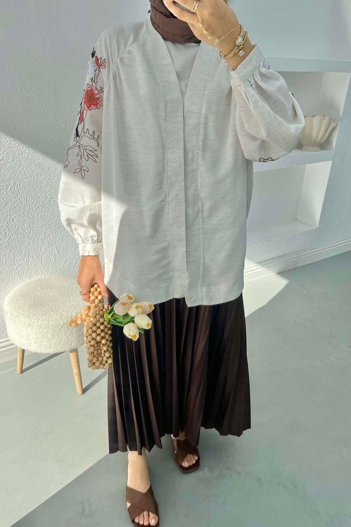 Kolu Nakışlı Kimono Taş