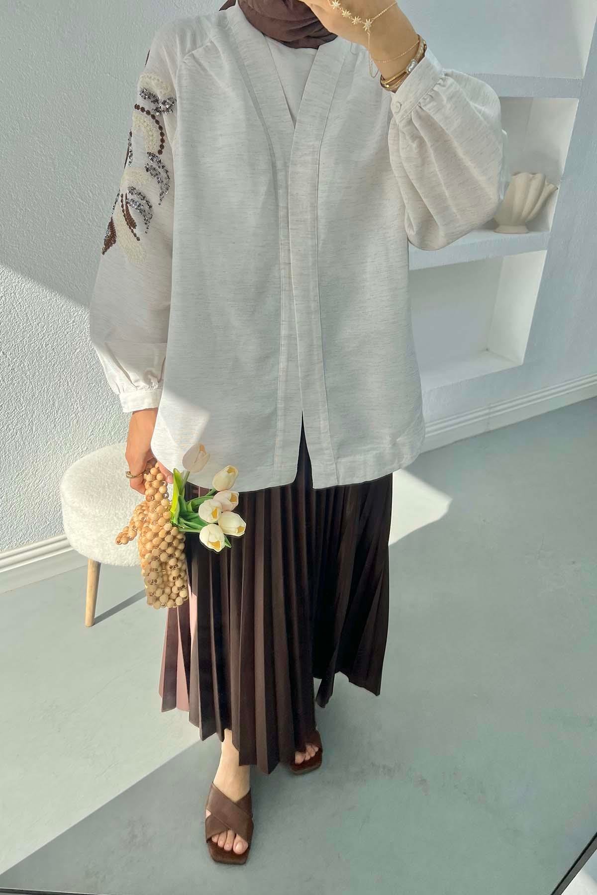 Kolu Pullu Kimono Taş
