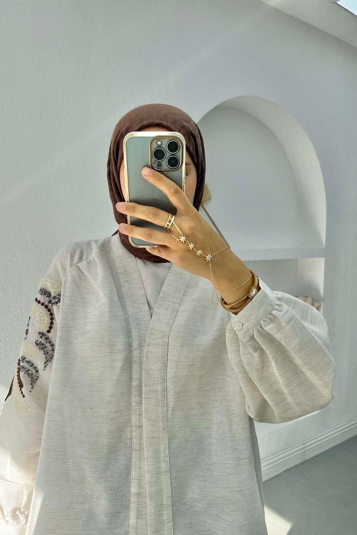 Kolu Pullu Kimono Taş