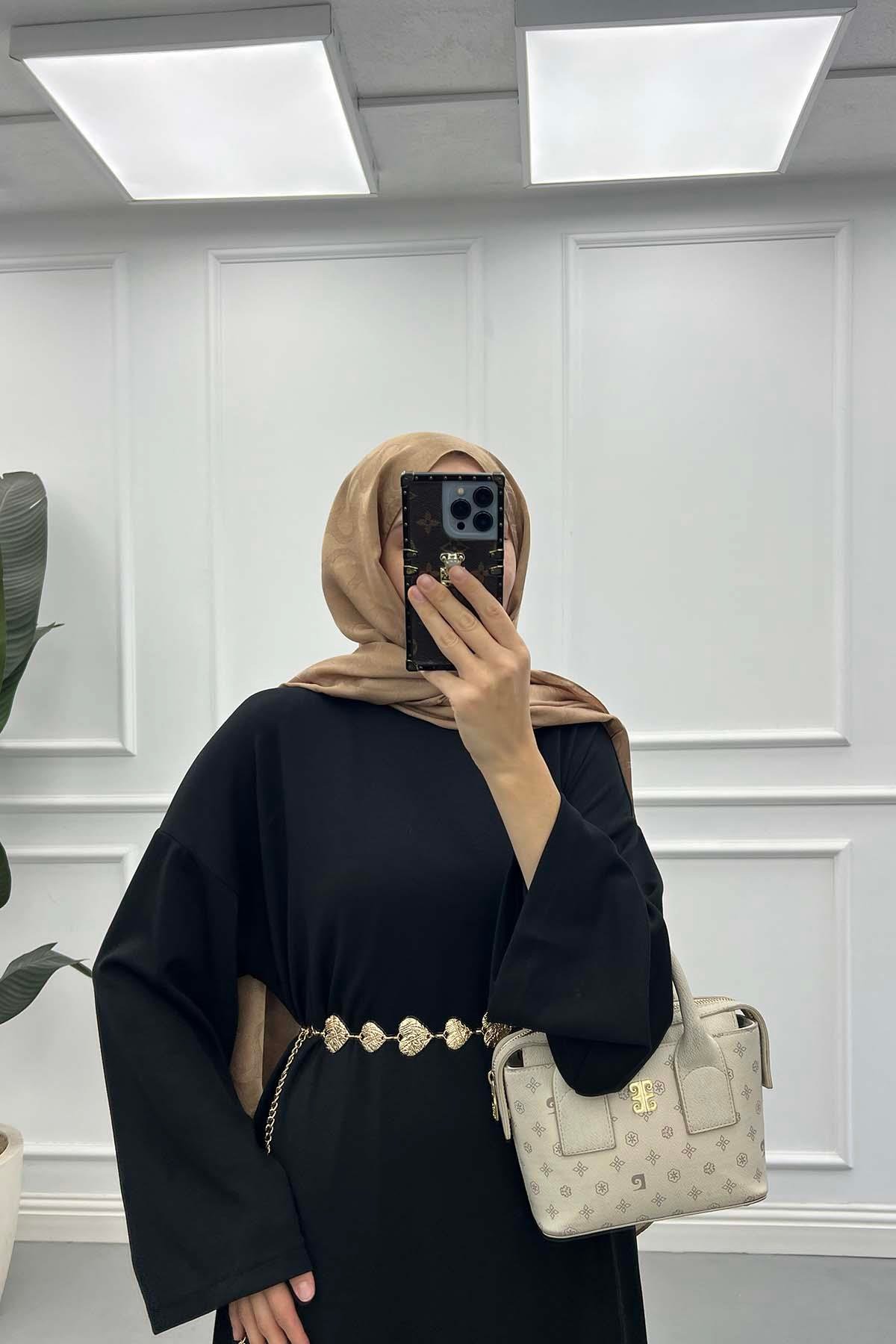 Kolyeli Oysh Elbise Siyah