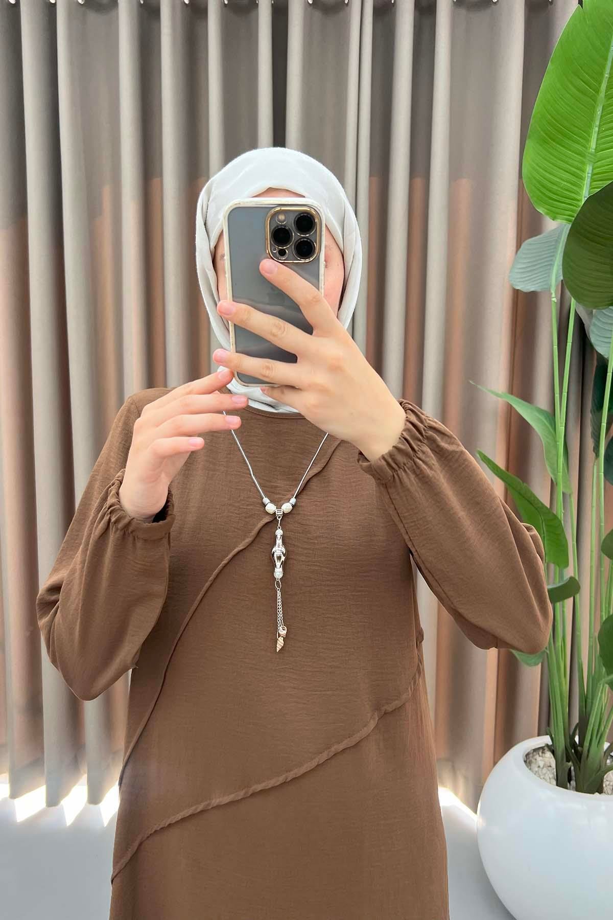 Kolyeli Tunik Kahve