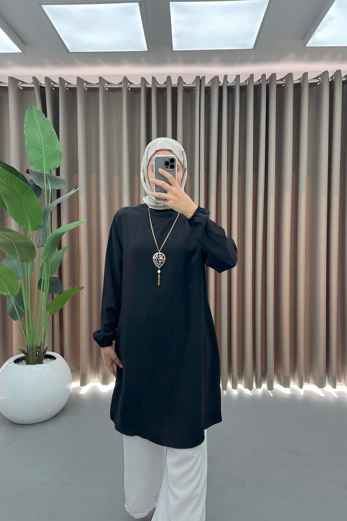 Kolyeli Tunik Takım Siyah