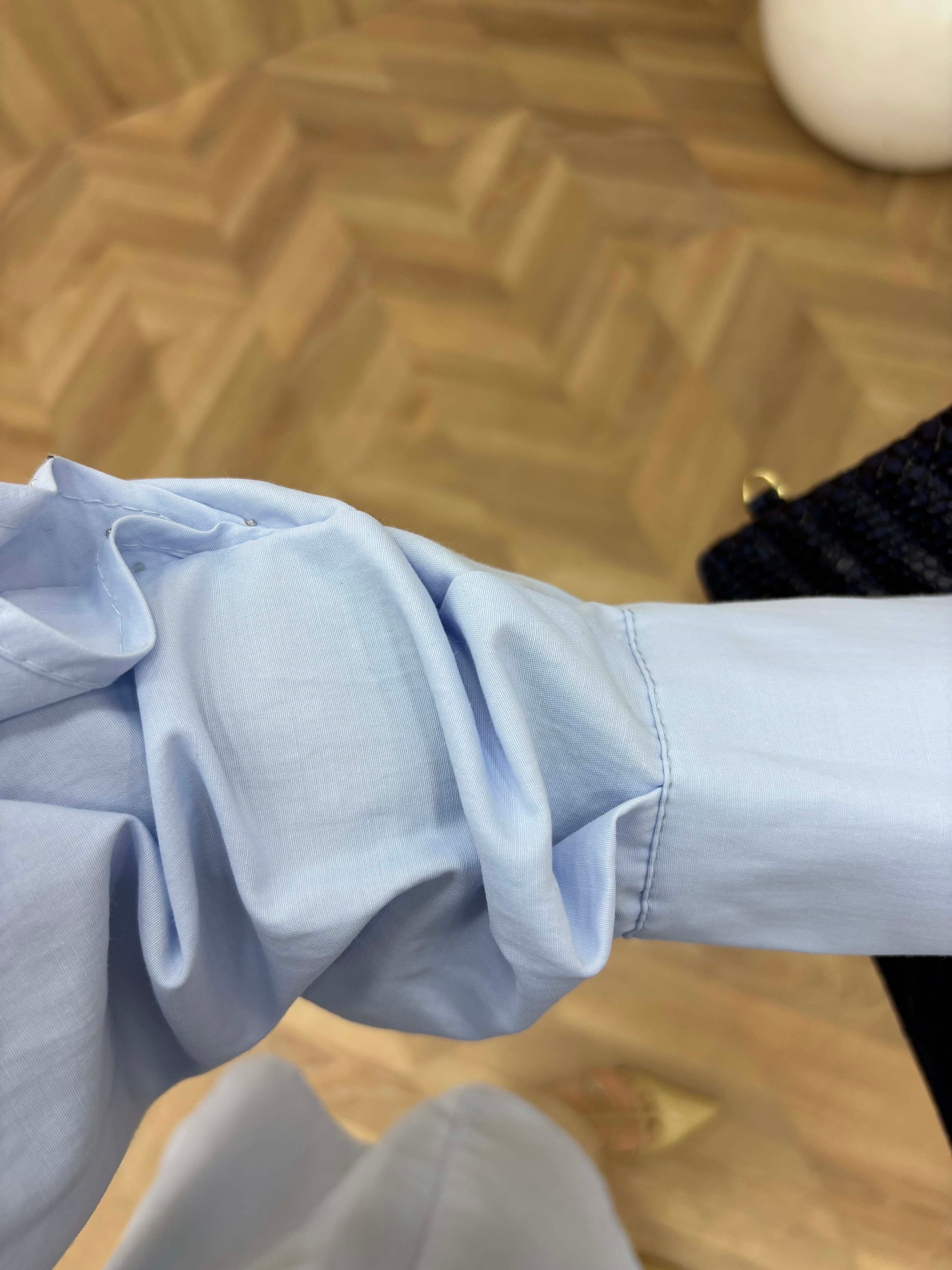 Kristal Işıltılı Pelerin Detaylı Gömlek Bebe Mavi