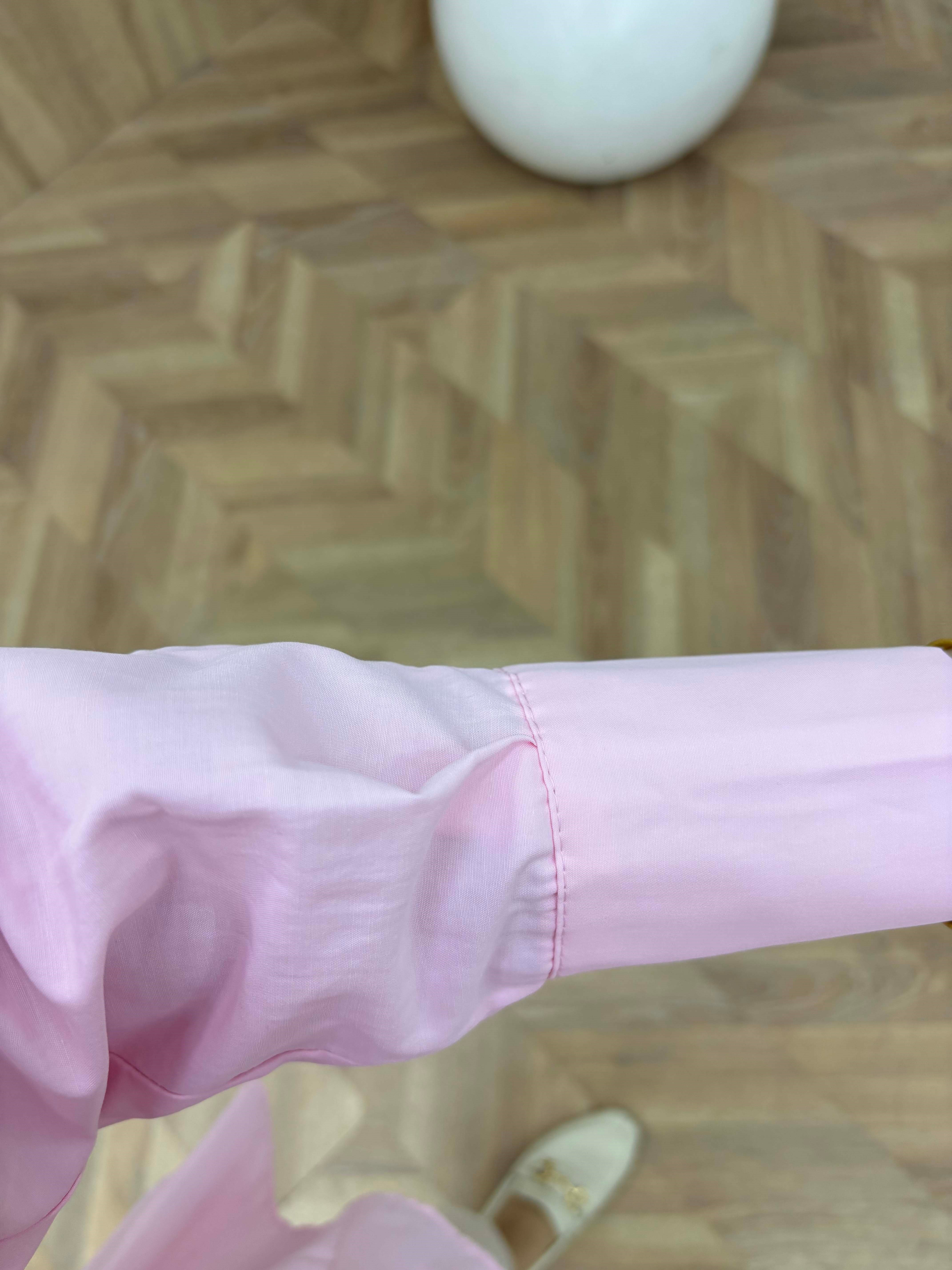 Kristal Işıltılı Pelerin Detaylı Gömlek Pembe