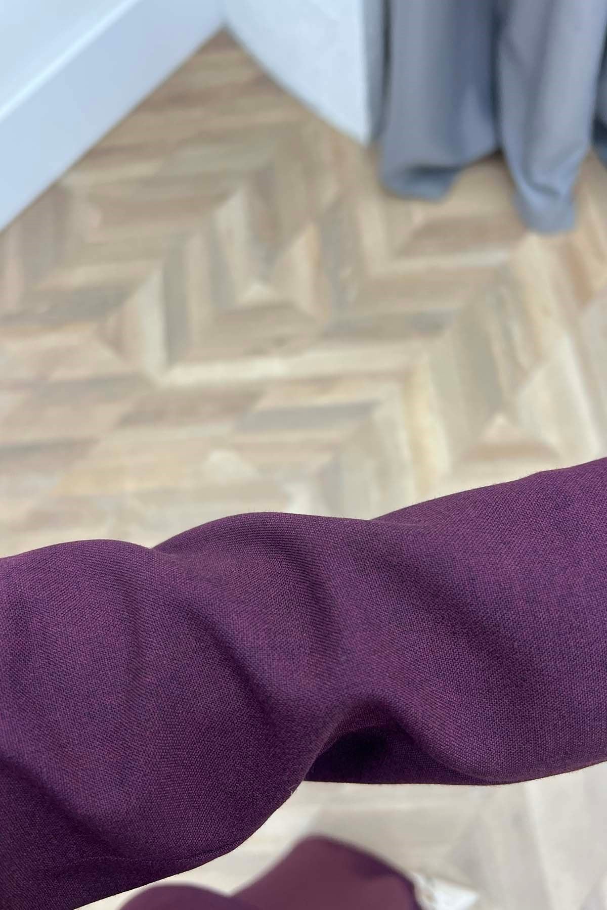 Kruvaze Kesim Şık Ofis Takım Bordo