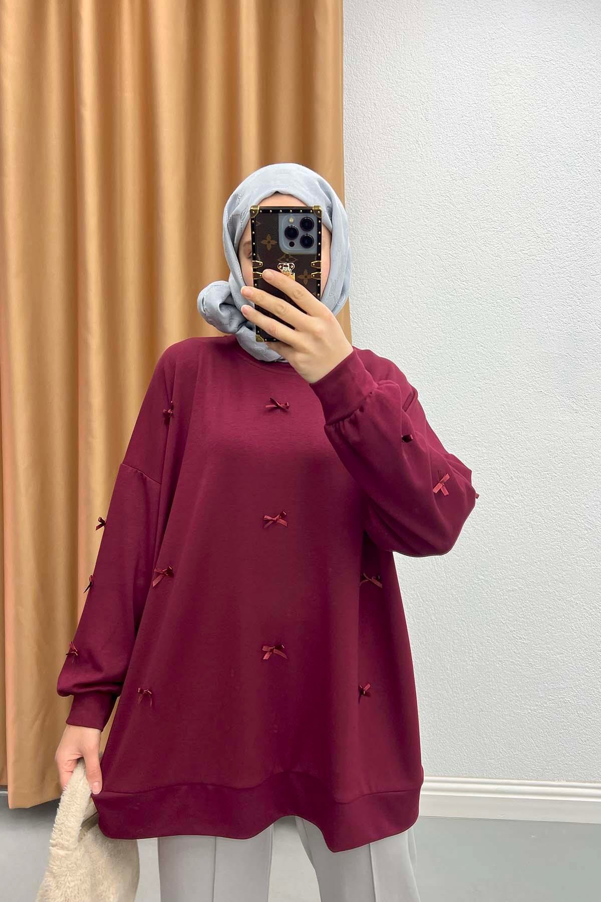 Kurdeleli Oysh Tunik Bordo