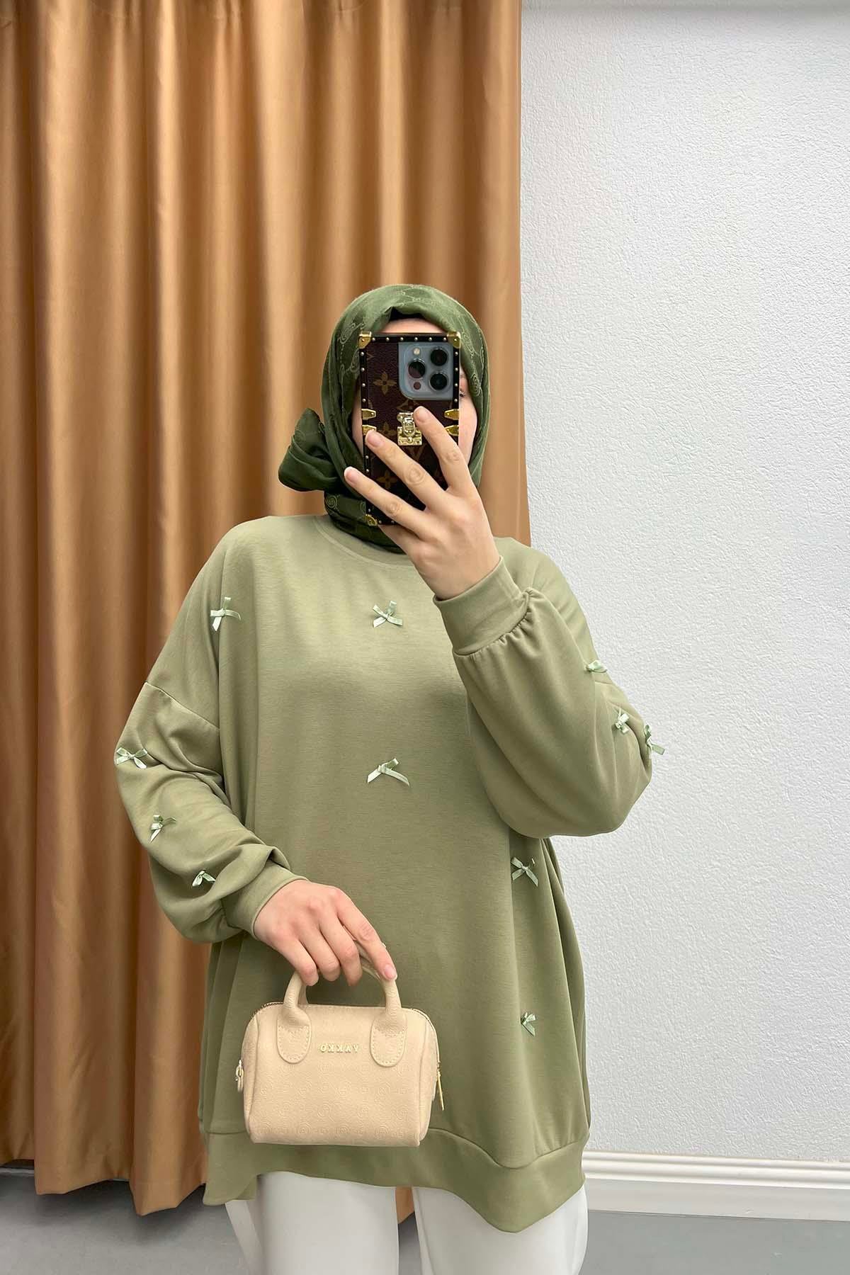 Kurdeleli Oysh Tunik Soft Yeşil