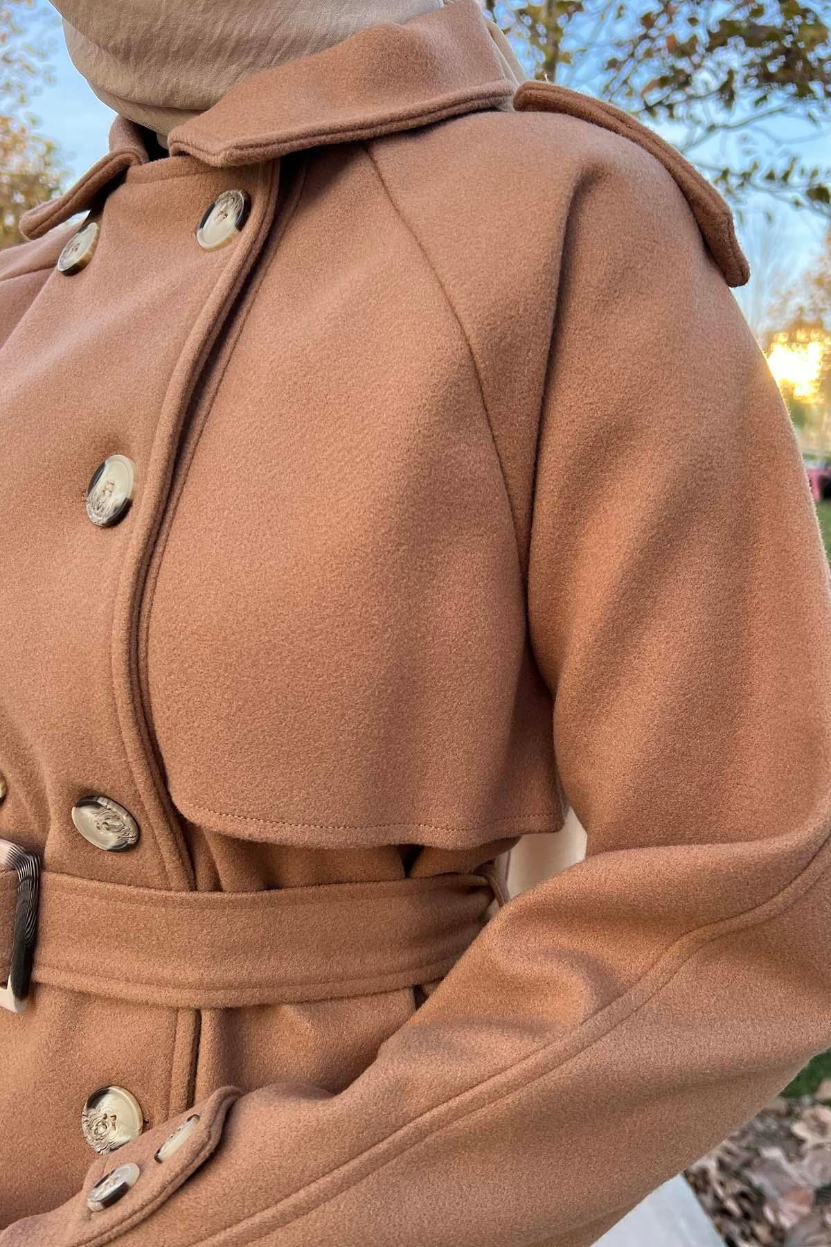 Kuşaklı Kaşe Kaban Kahve