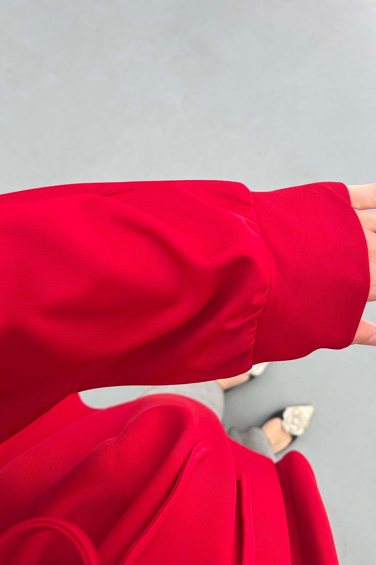 Kuşaklı Kimono Kırmızı