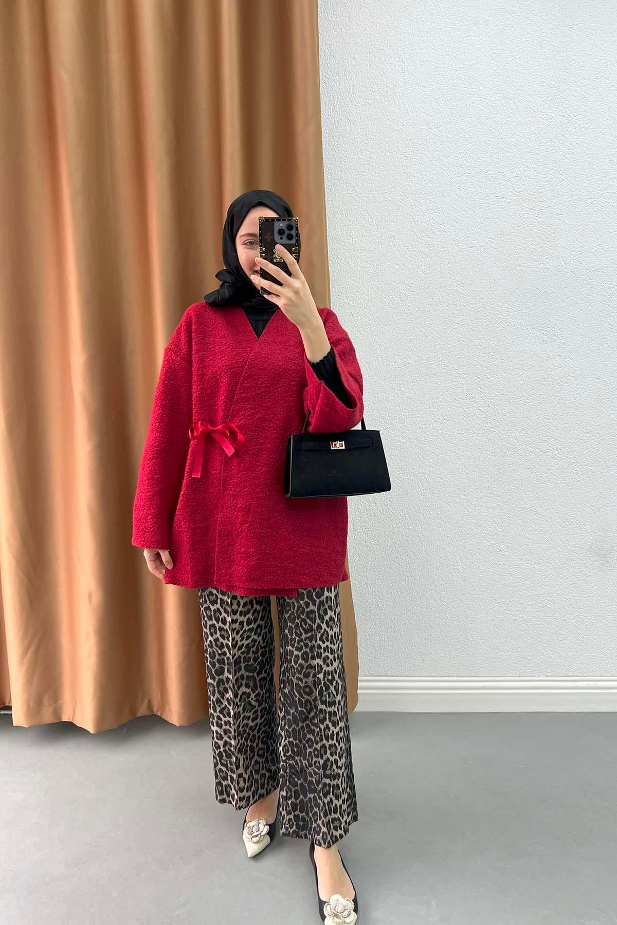Leopar Desen Kumaş Pantolon Leopar
