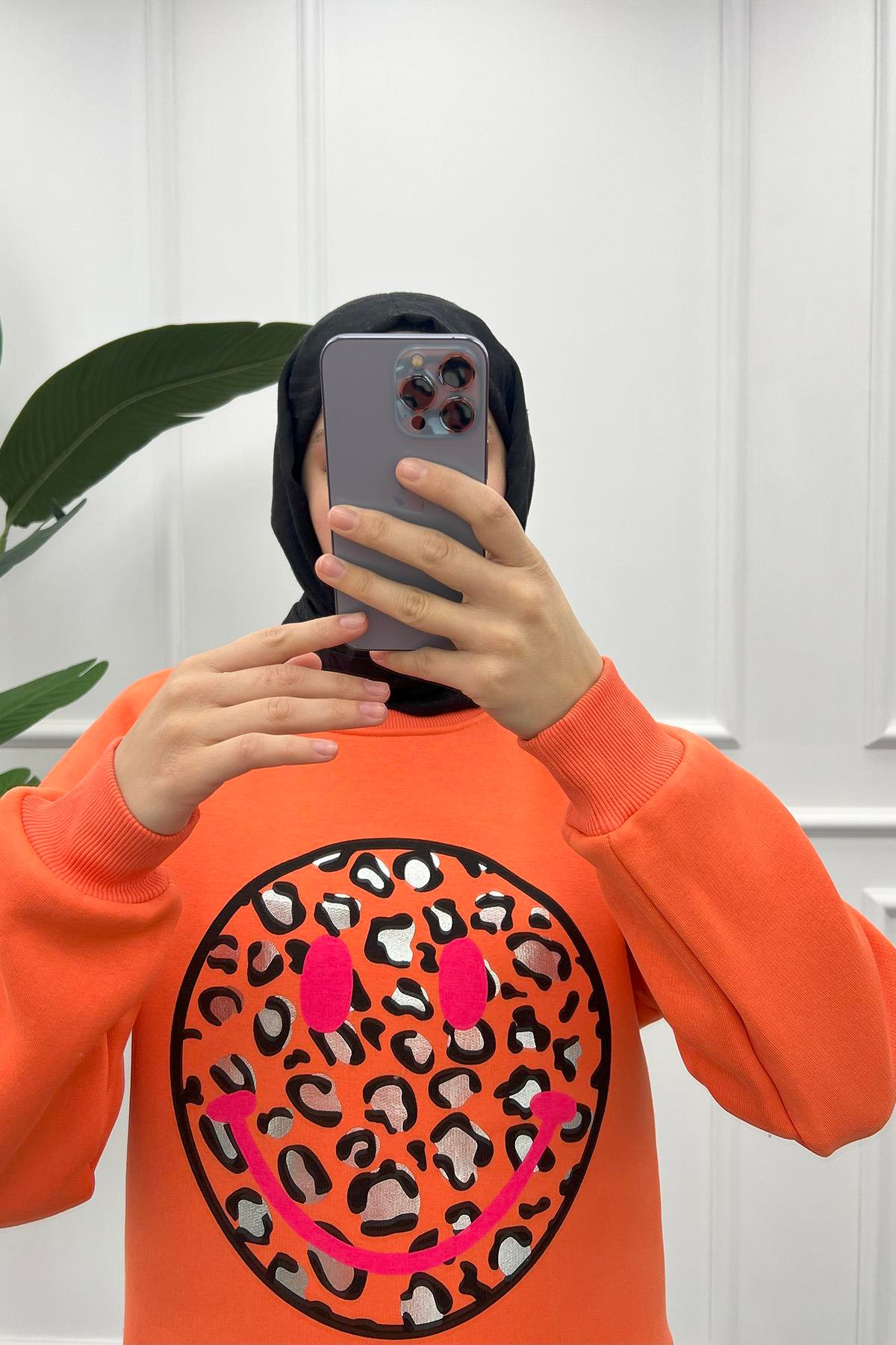 Leopar Desen Sweatshirt Yavruağzı