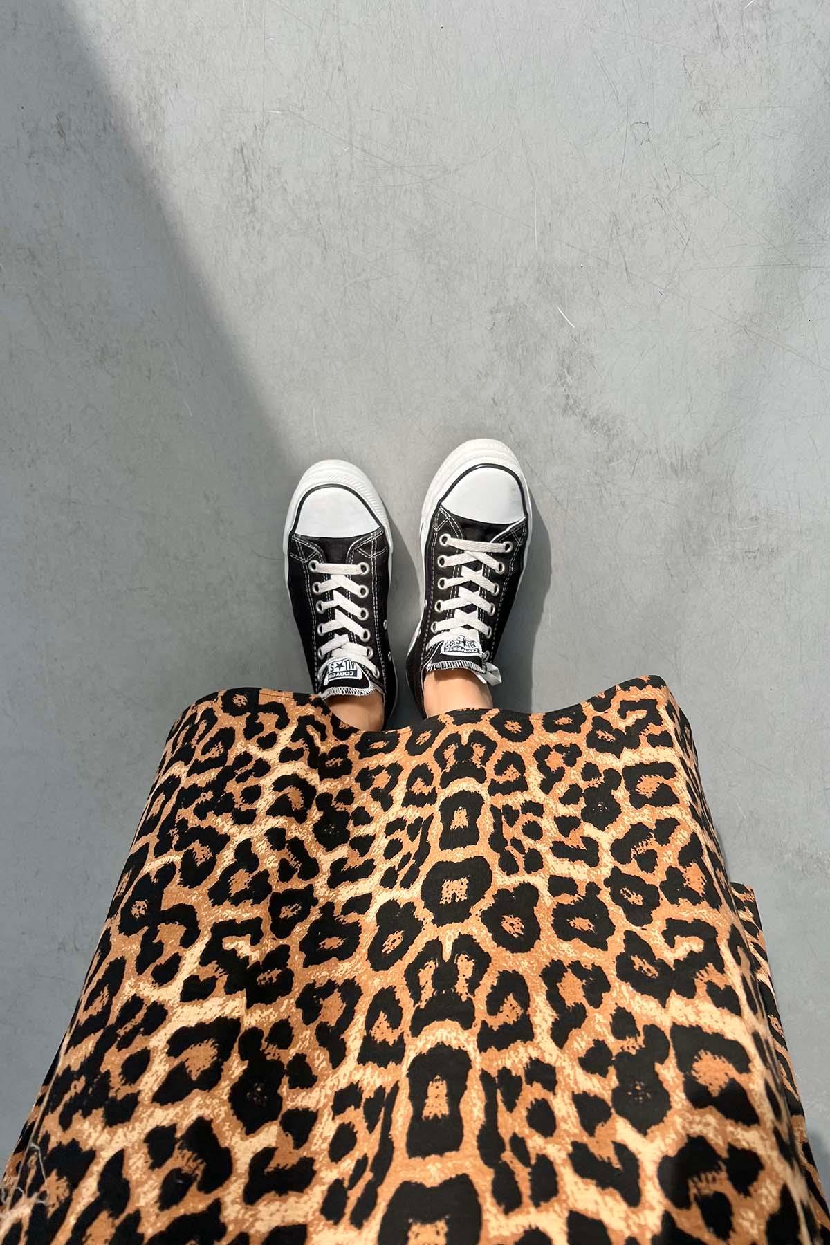 Leopar Desenli Etek Leopar