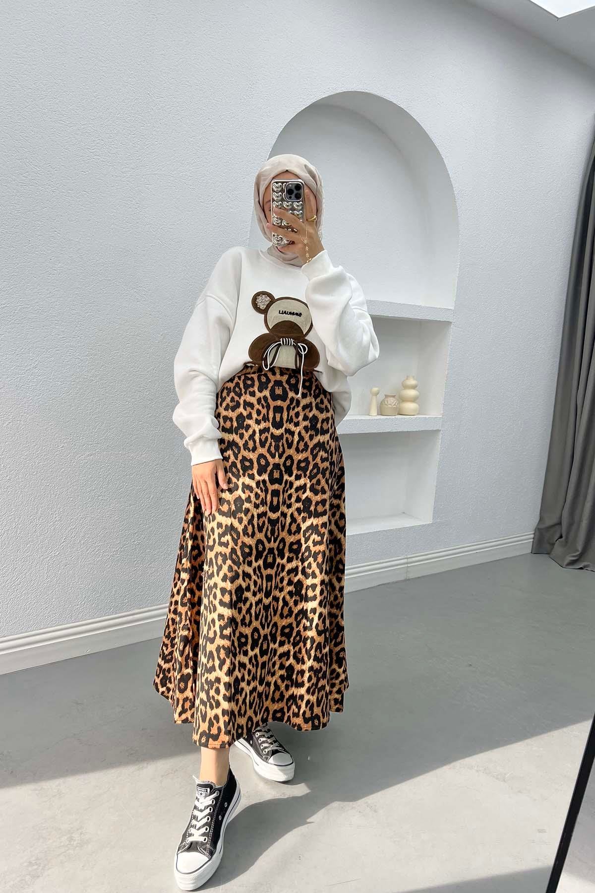 Leopar Desenli Etek Leopar