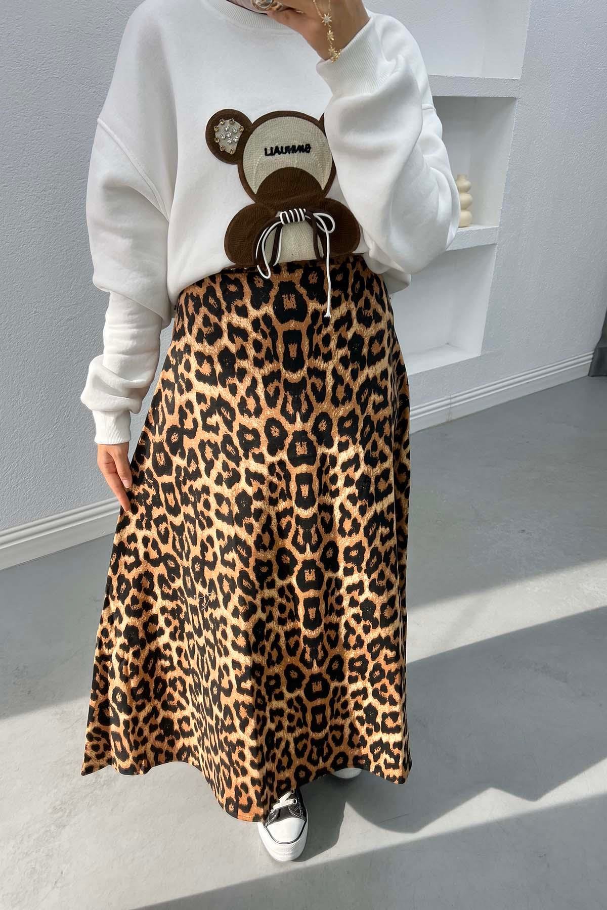 Leopar Desenli Etek Leopar