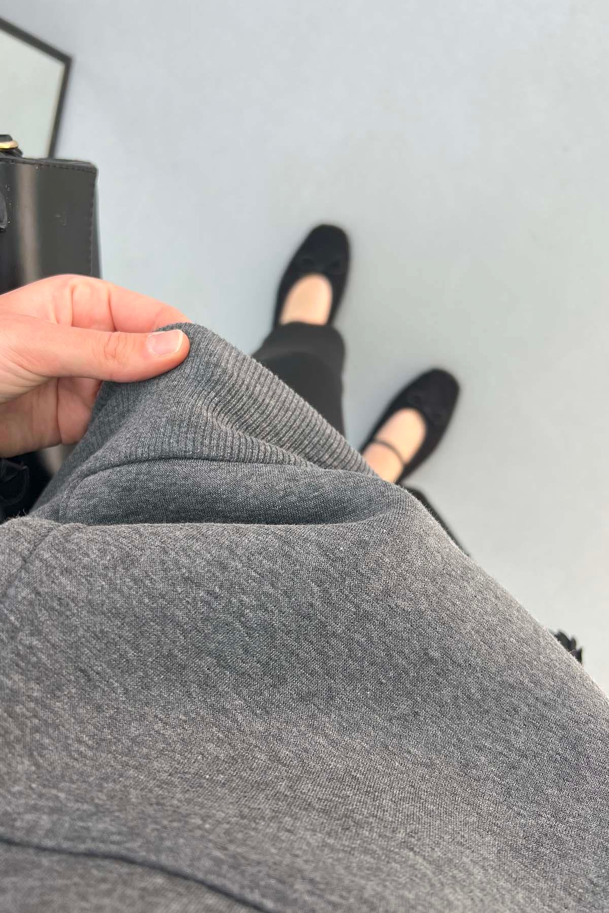 Leopar Yıldızlı Sweatshirt Koyu-Gri