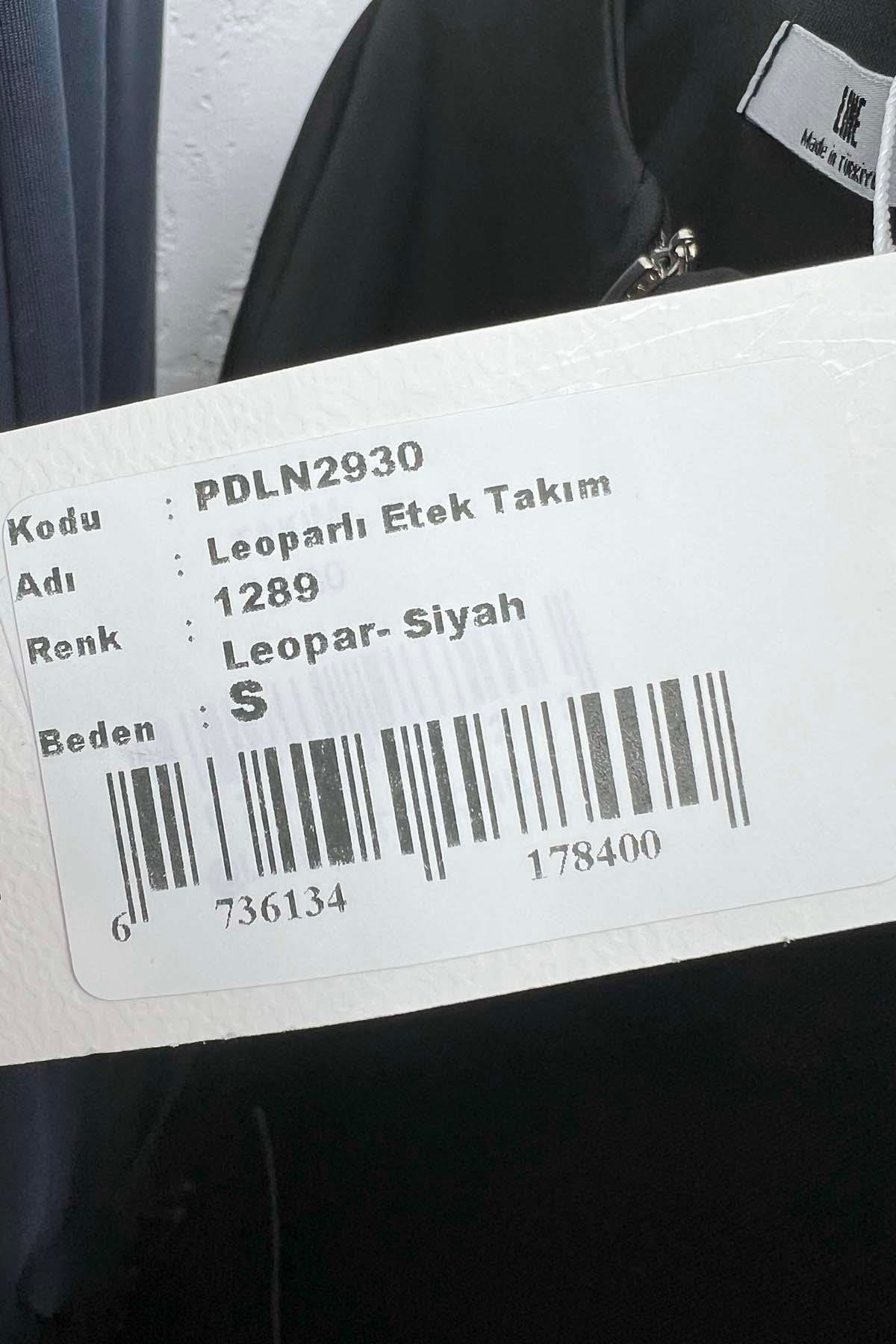 Leoparlı Etek Takım Leopar- Siyah
