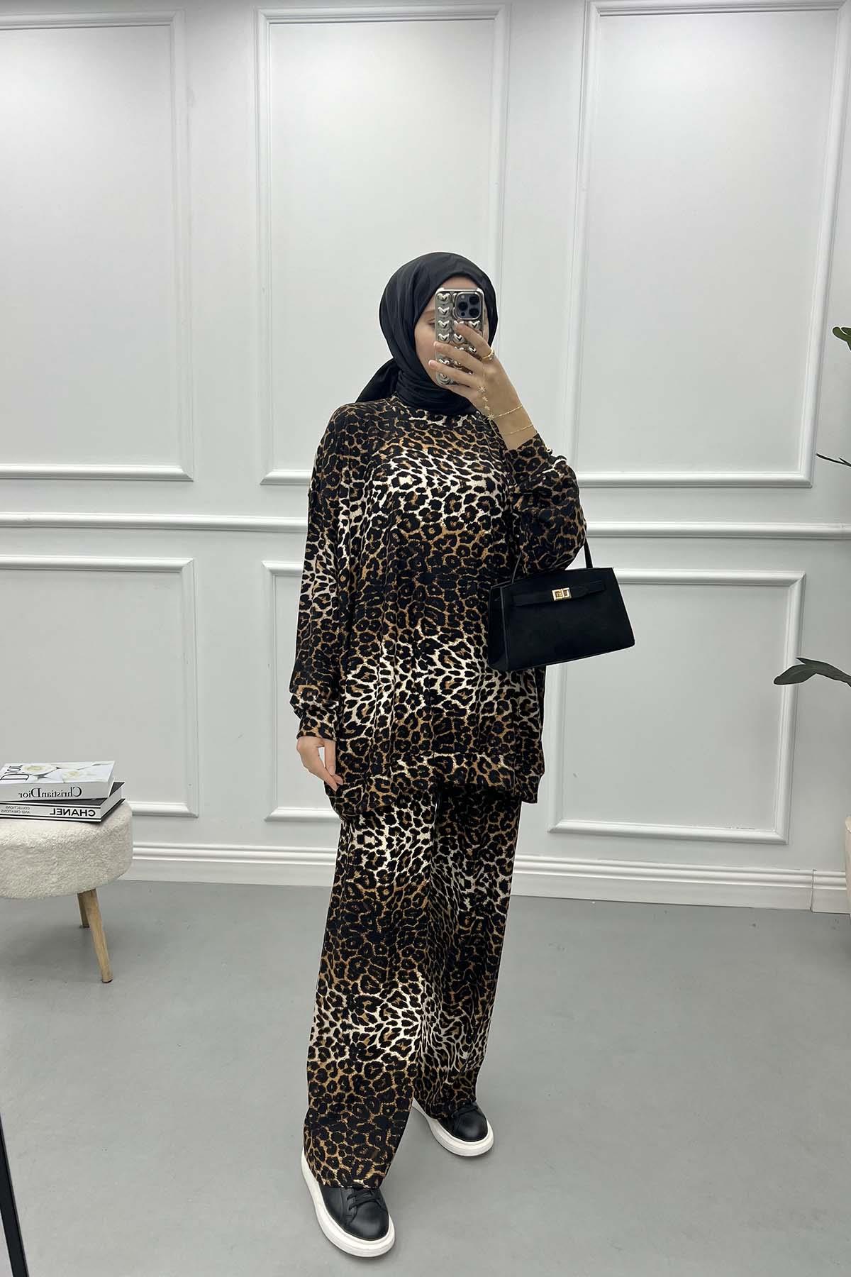 Leoparlı Oversize Takım Leopar