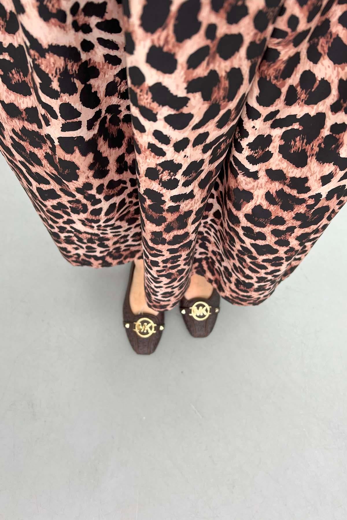 Leoparlı Paraşüt Etek Leopar