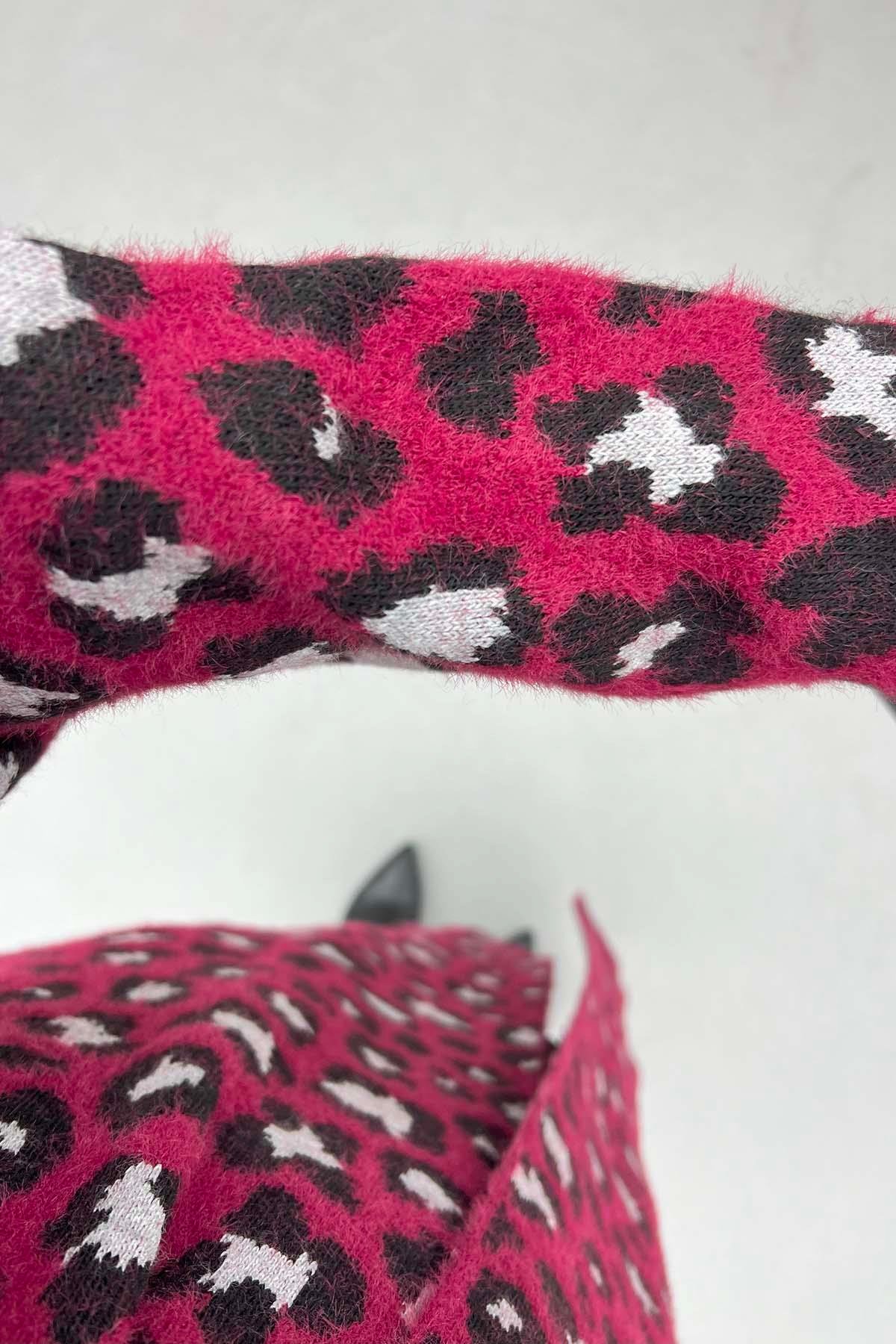 Leoparlı Uzun Hırka Bordo