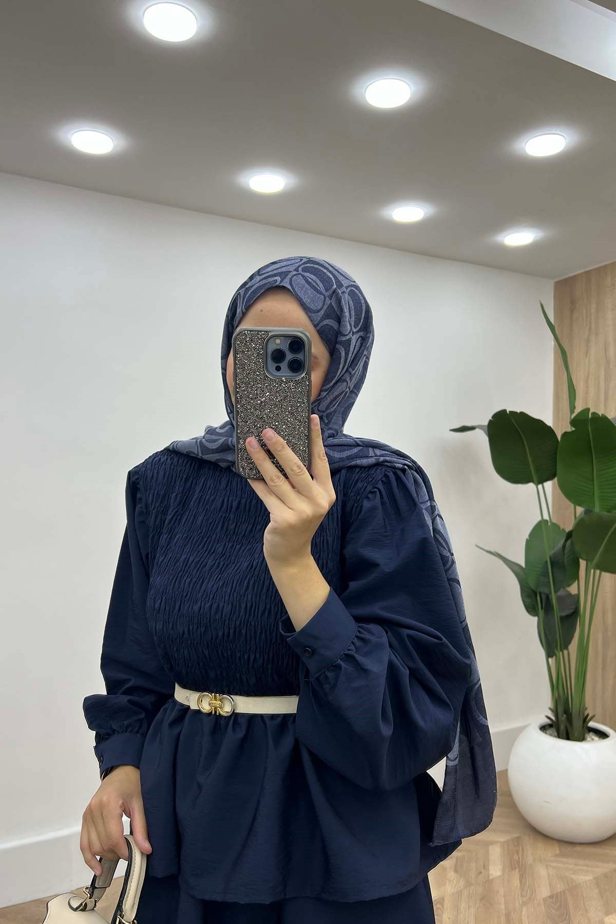 Lidya Büzgülü Tasarım İkili Takım Lacivert