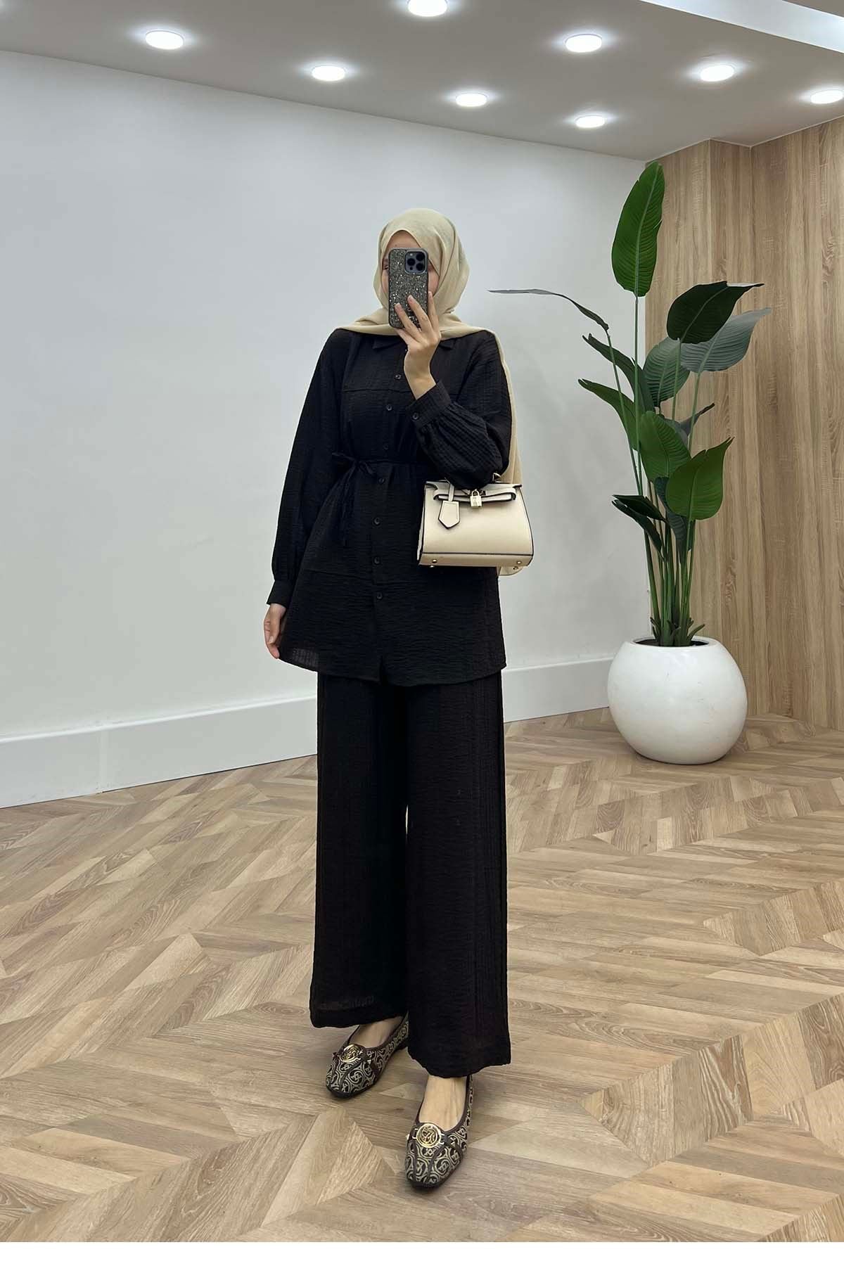 Lidya Modern Kesim Pastel Takım Acı Kahve