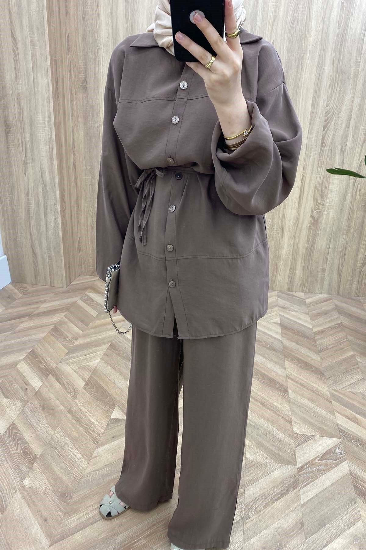 Lidya Modern Kesim Takım Kahve