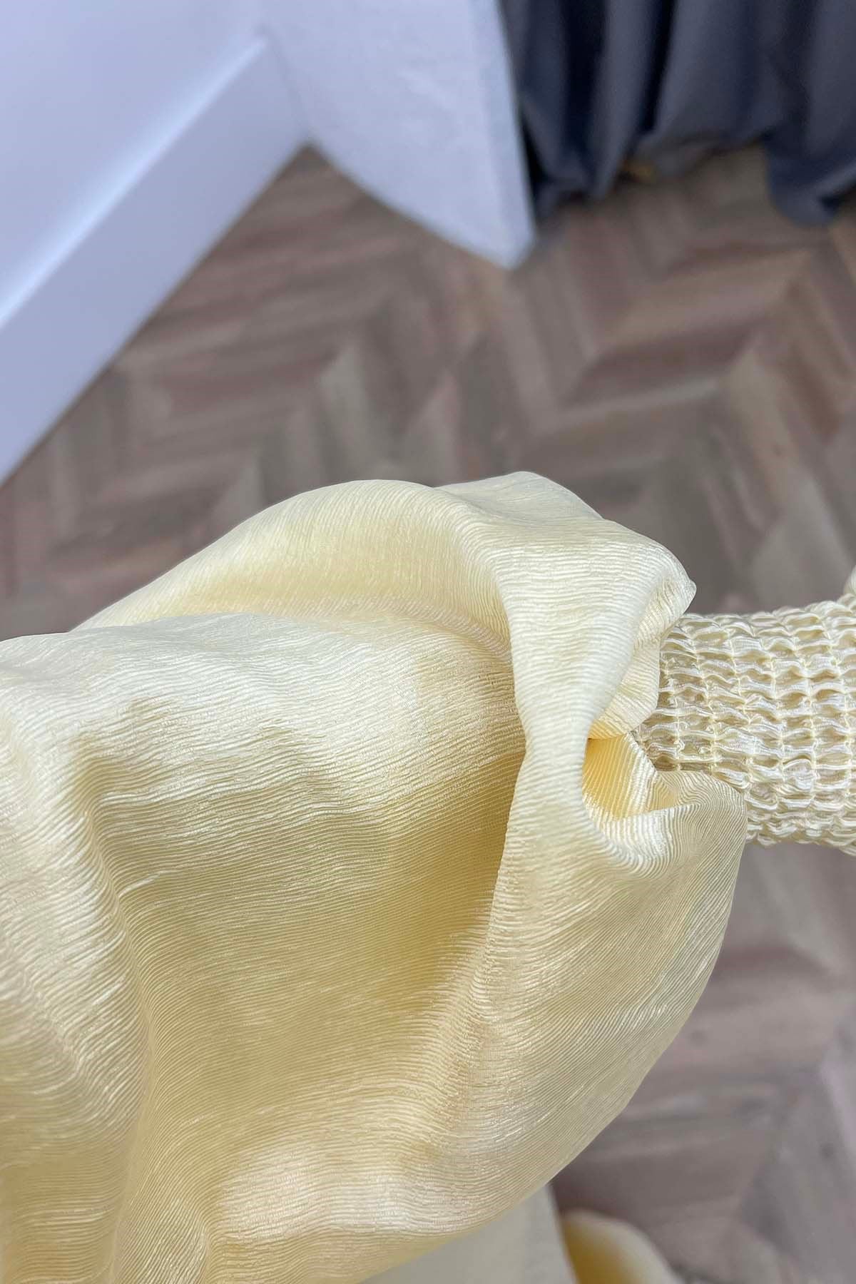 Lina Beli Gipeli Çiçek Detaylı Elbise Sarı