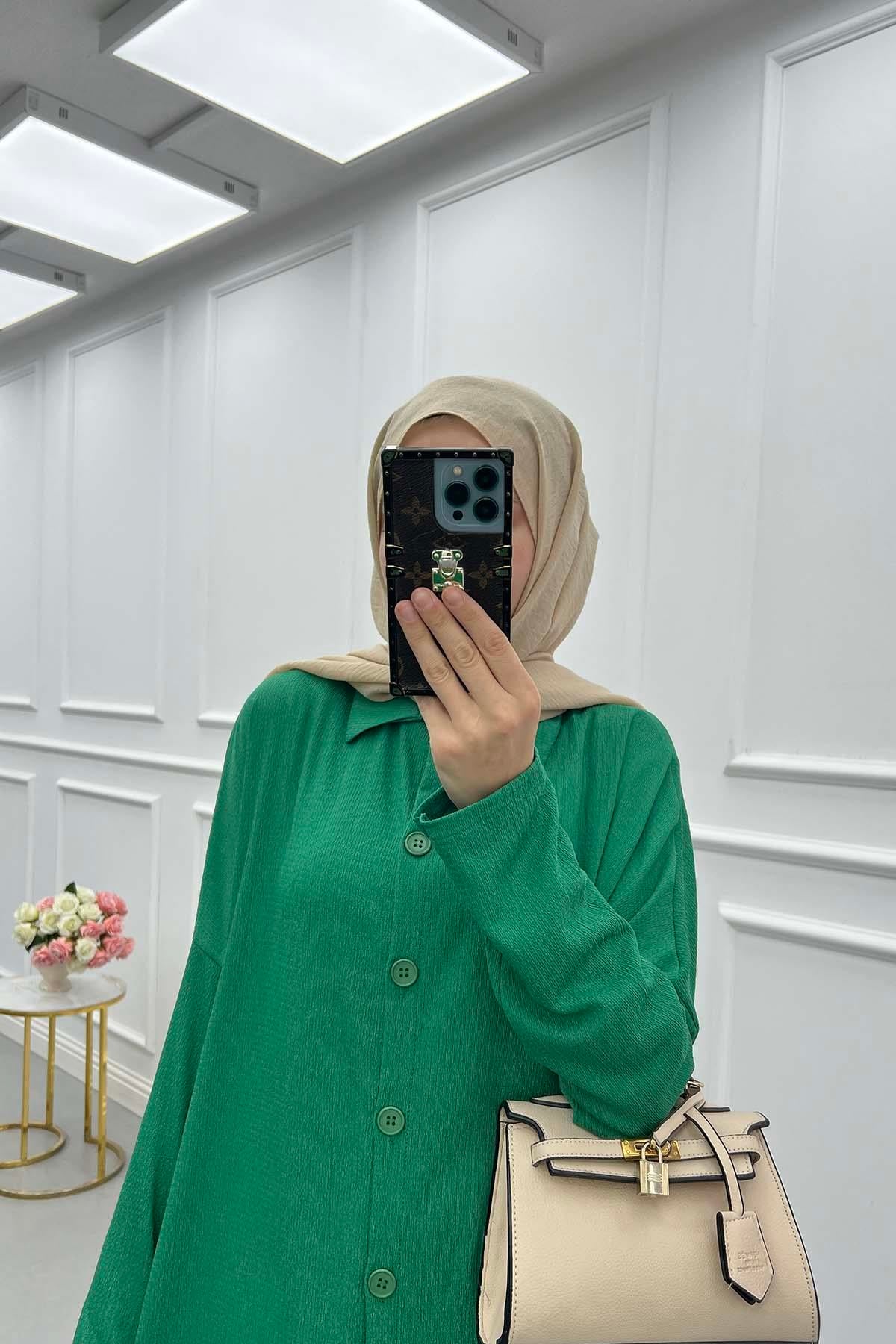 Lina Oversize Gömlek Takım Benetton Yeşil
