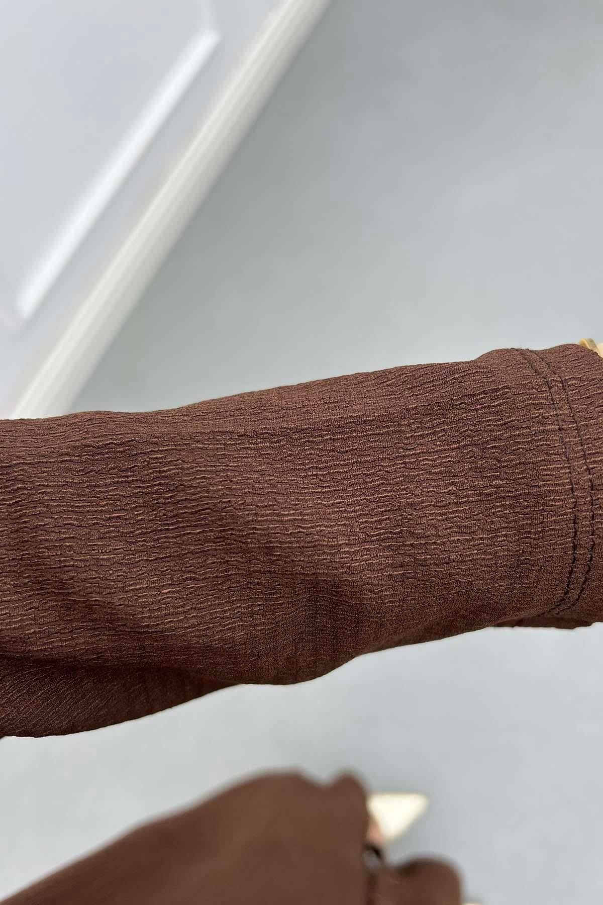 Lina Oversize Gömlek Takım Kahve