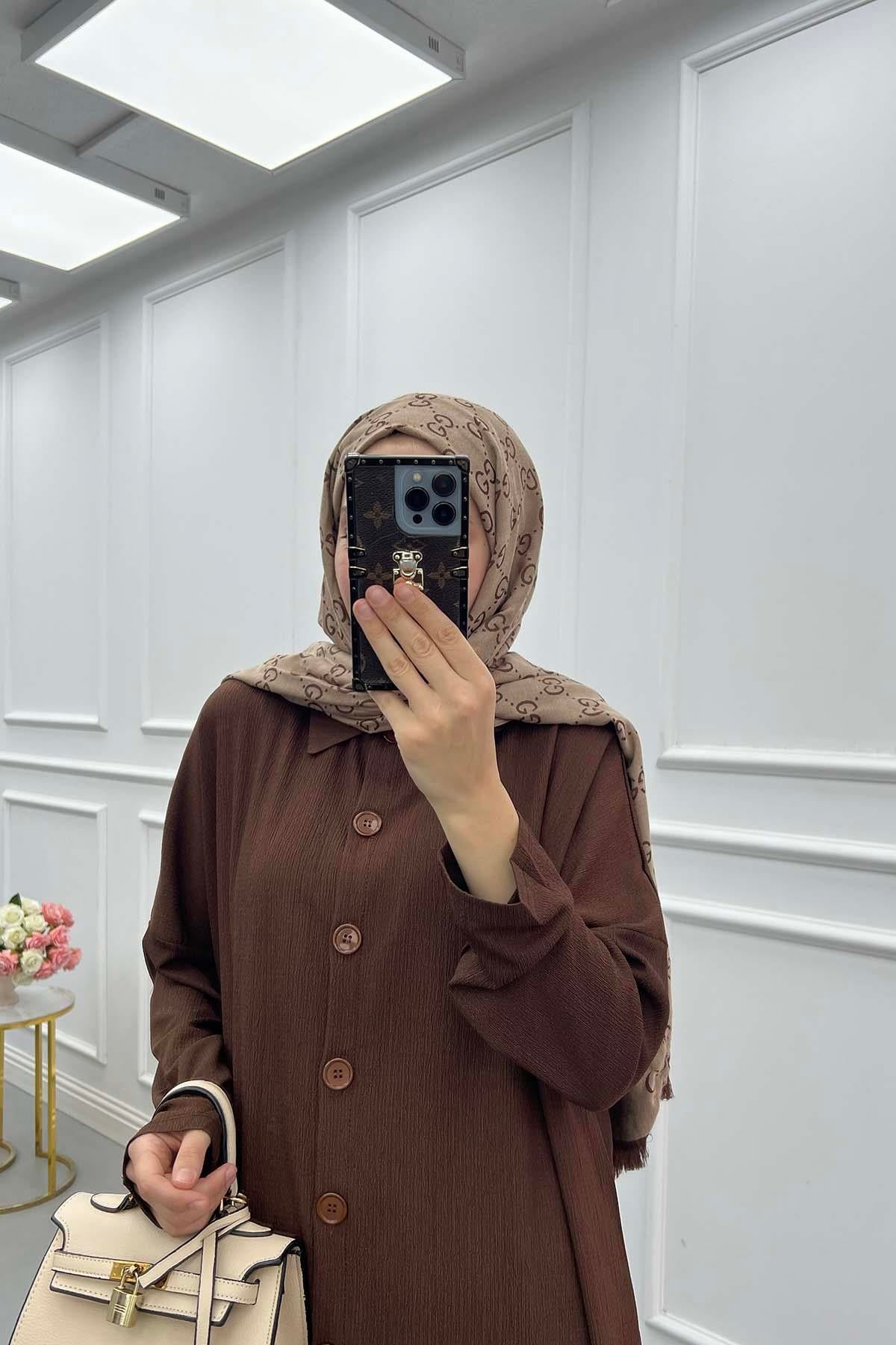 Lina Oversize Gömlek Takım Kahve